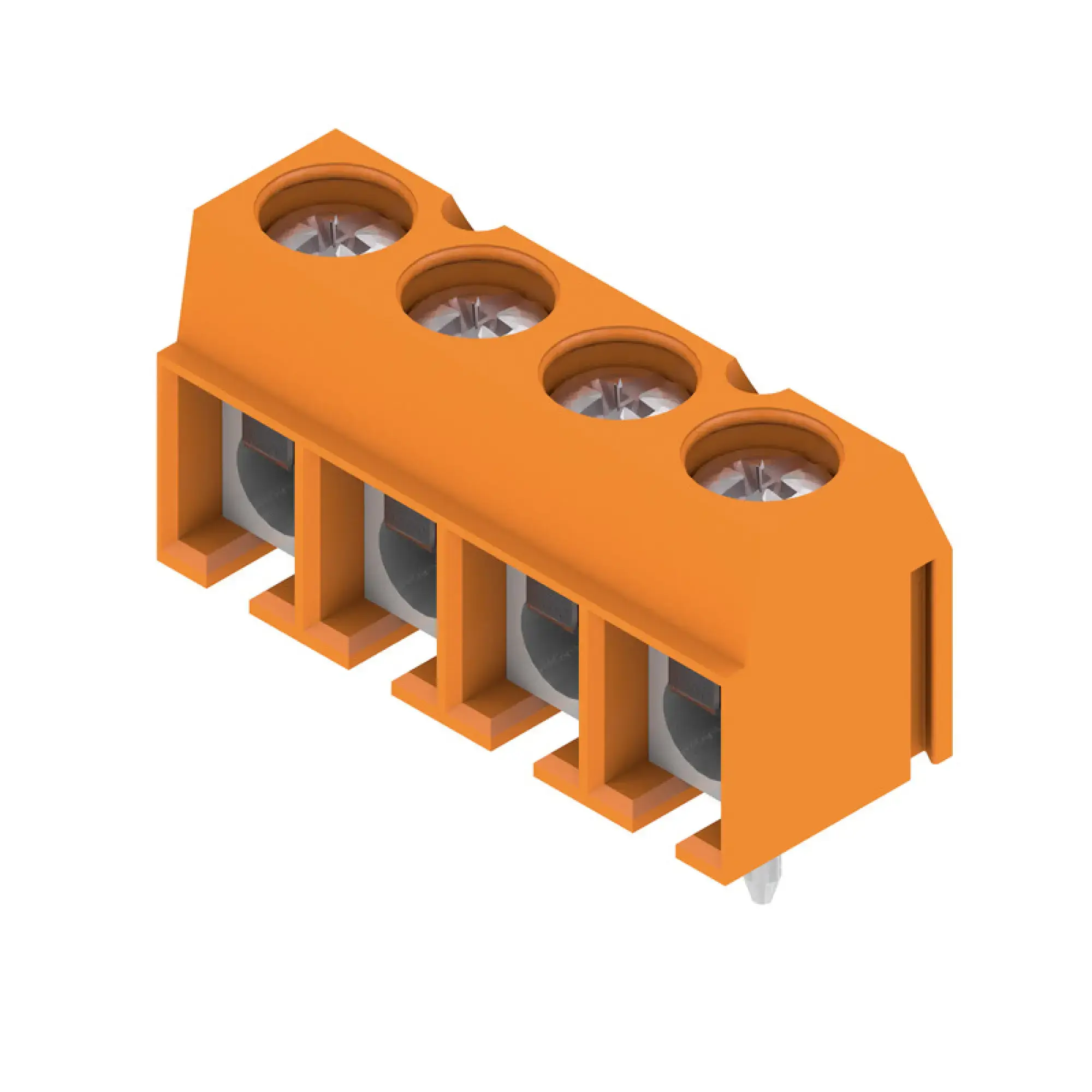 Weidmüller 1234650000 PCB terminal, 250 V, 24 A, Pitch in mm: 5.00, 2.5 mm², Number of poles: 4, Pressure clamp connection, THT solder connection, 90°, Box (img_001)