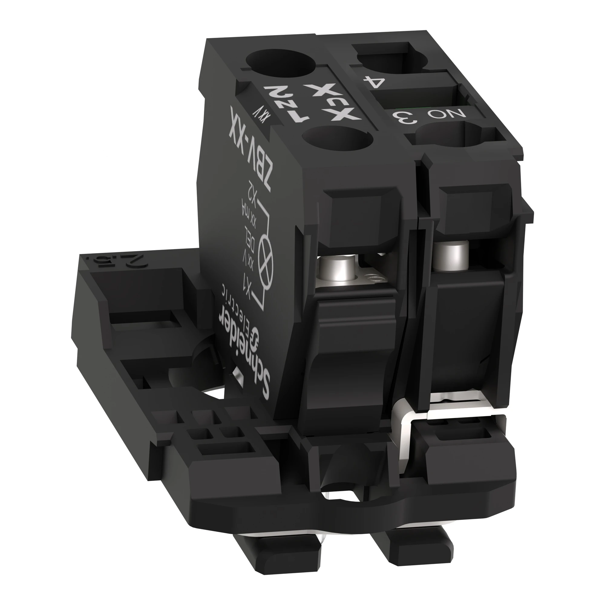 Schneider Electric ZB5AW0B11 Auxiliary Contact Block, Harmony XB5, Plastic, White, Universal LED, with Mounting Flange, 1S, 24V AC/DC (img_006) Schneider Electric ZB5AW0B11 Auxiliary Contact Block, Harmony XB5, Plastic, White, Universal LED, with Mounting Flange, 1S, 24V AC/DC (img_006)