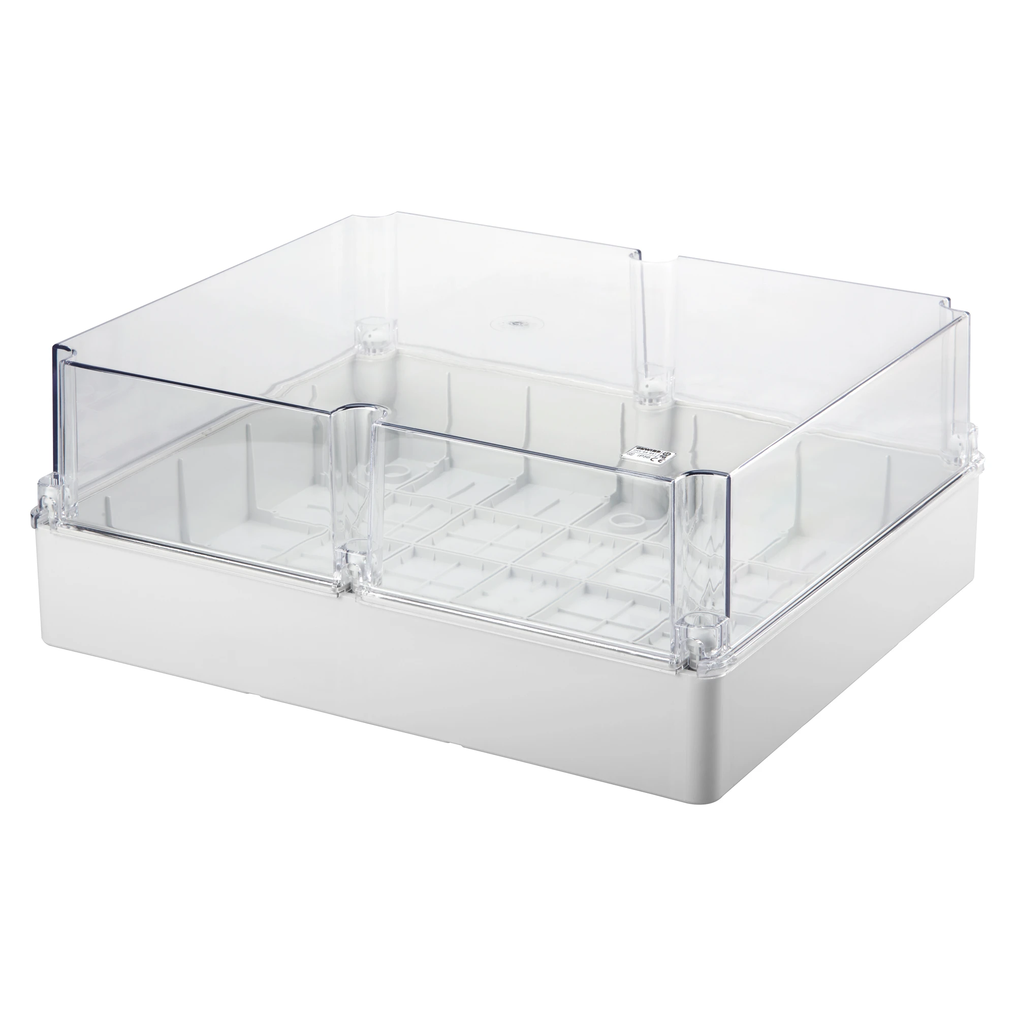 GEWISS GW44441 Abzweigkasten transparent hoher Deckel fuer Elektro 460x380x180mm IP56 GWT 650°C (img_001)