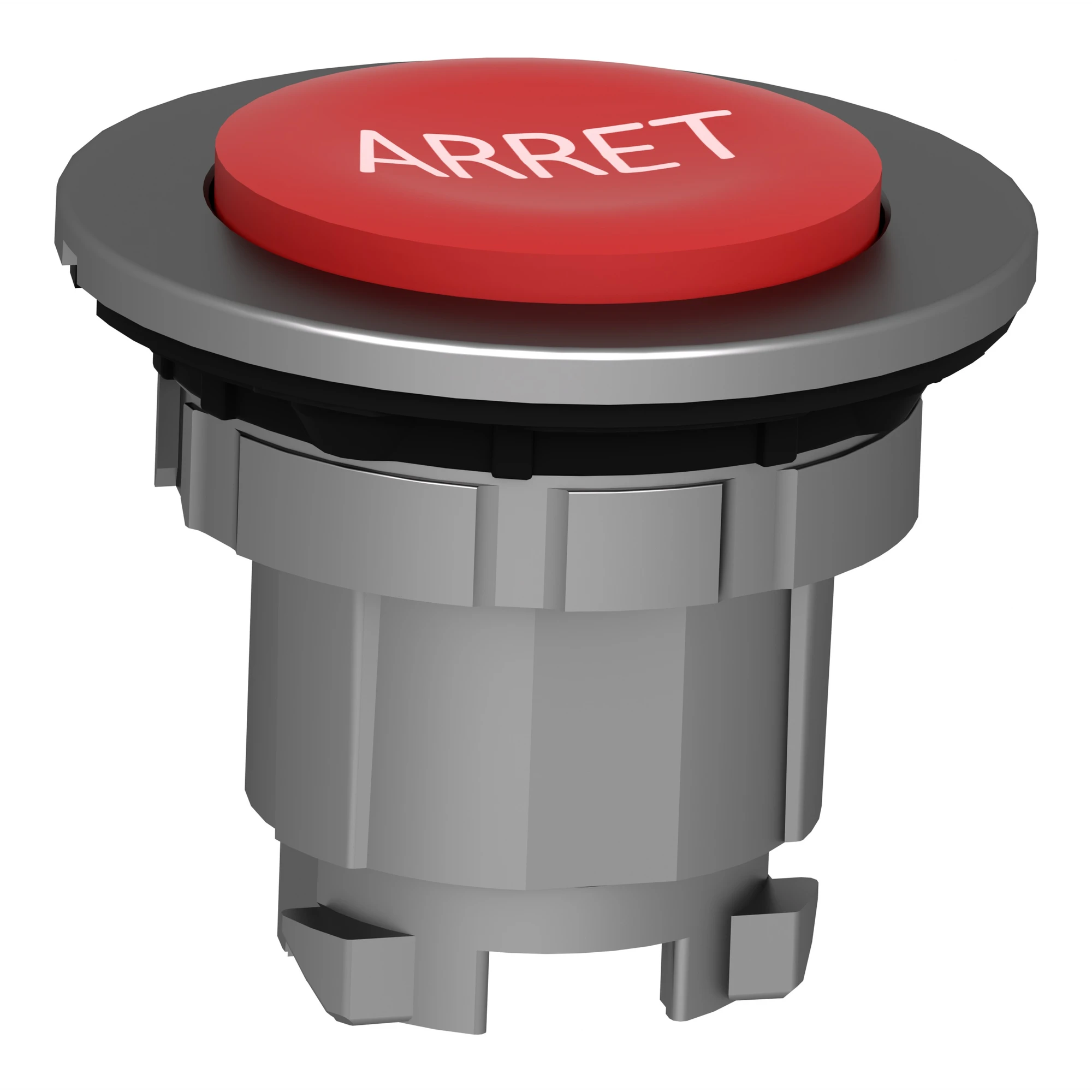Schneider Electric ZB4FL433 Pushbutton, front element, Harmony XB4F, metal, 30mm, red, projecting, labeled STOP, momentary (img_005)