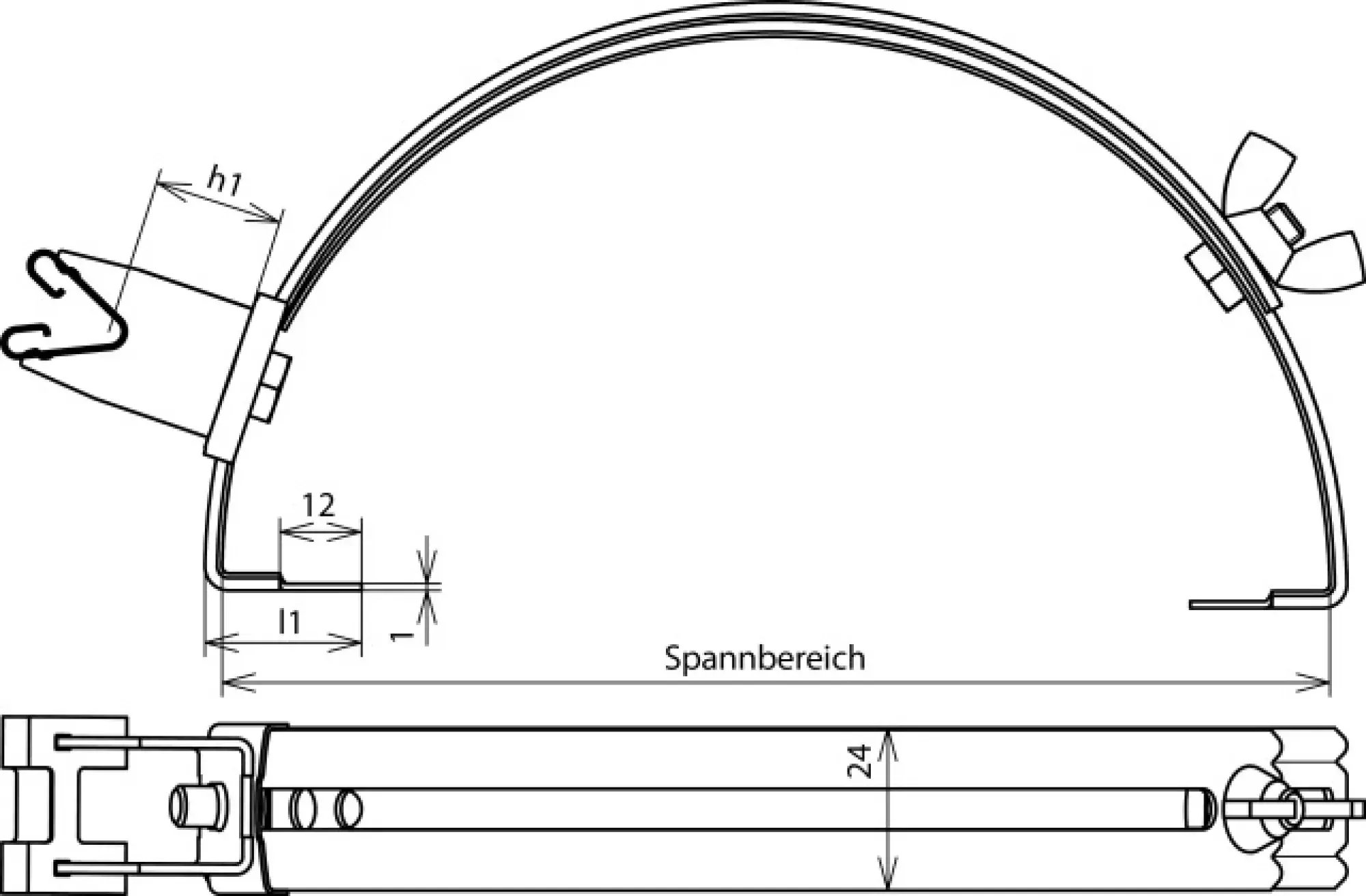 Dehn 206817 Roof cond. holder DEHNgrip StSt/galCu H 32mm f. Rd 8mm clamp. range 180-280mm (img_002)