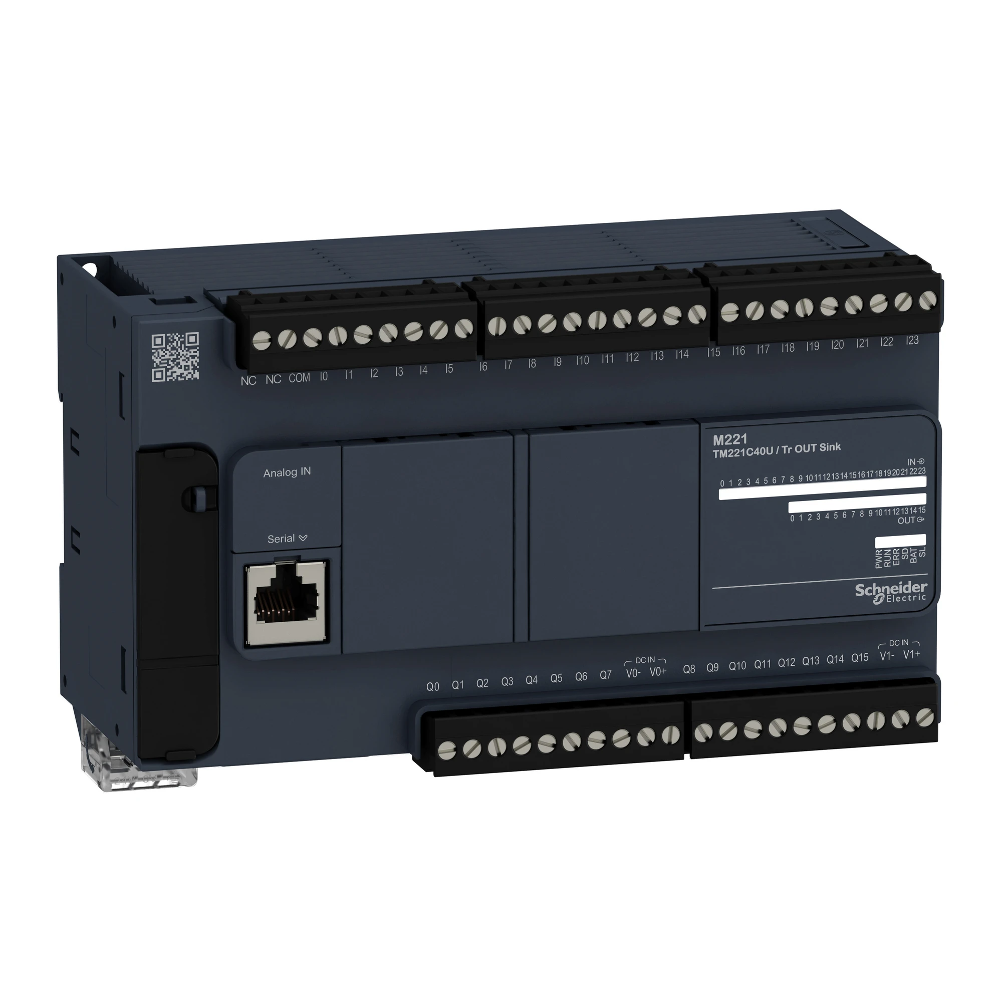 Schneider Electric TM221C40U PLC Control, Modicon M221, Compact, 40 I/O, Modbus, 24 VDC, Sink Transistor, Screw Terminals (img_001) Schneider Electric TM221C40U PLC Control, Modicon M221, Compact, 40 I/O, Modbus, 24 VDC, Sink Transistor, Screw Terminals (img_001)