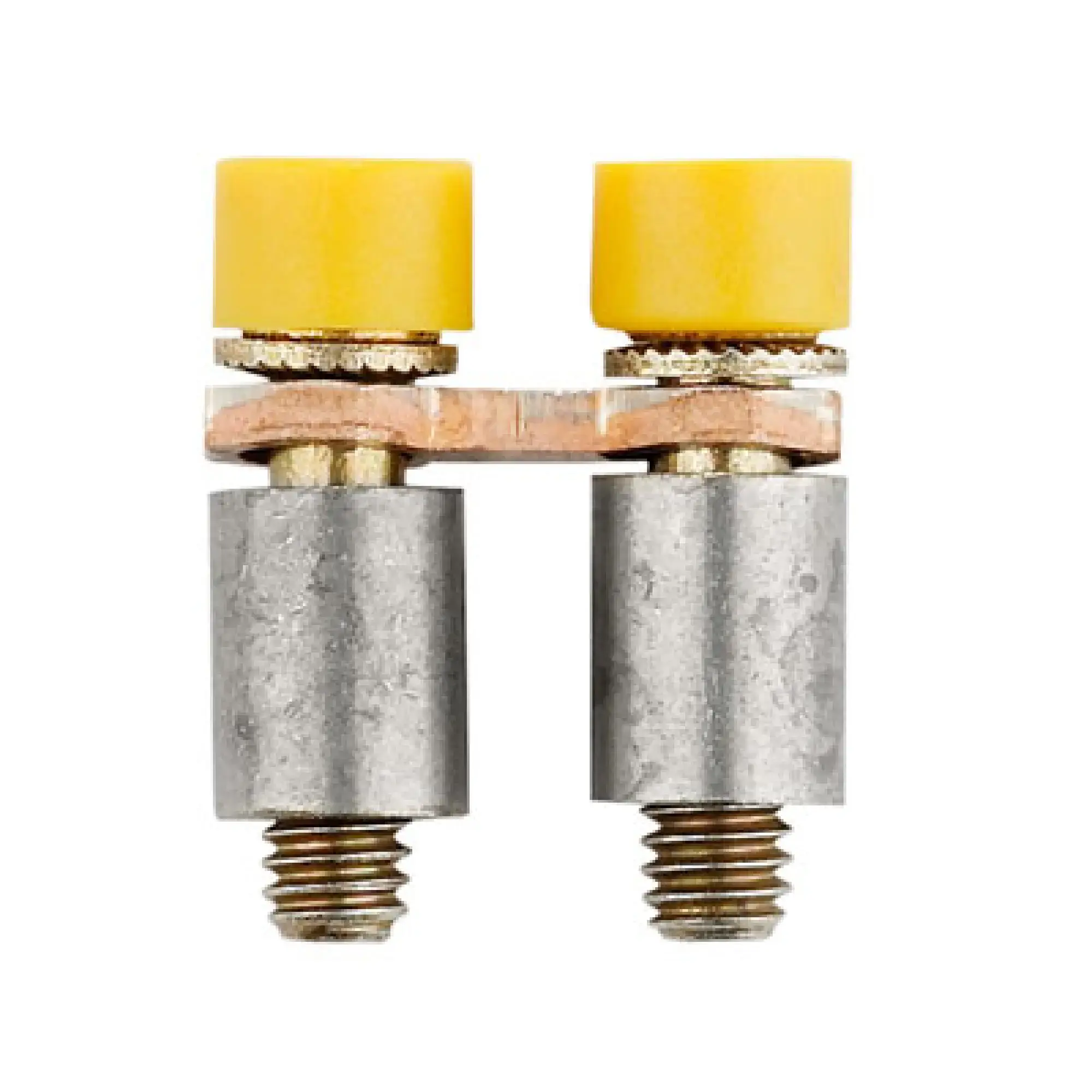 Weidmüller 1071500000 Cross-connector (terminal), when screwed in, yellow, 24 A, Number of poles: 2, Pitch in mm: 6.10, Insulated: Yes, Width: 4 mm (img_001)