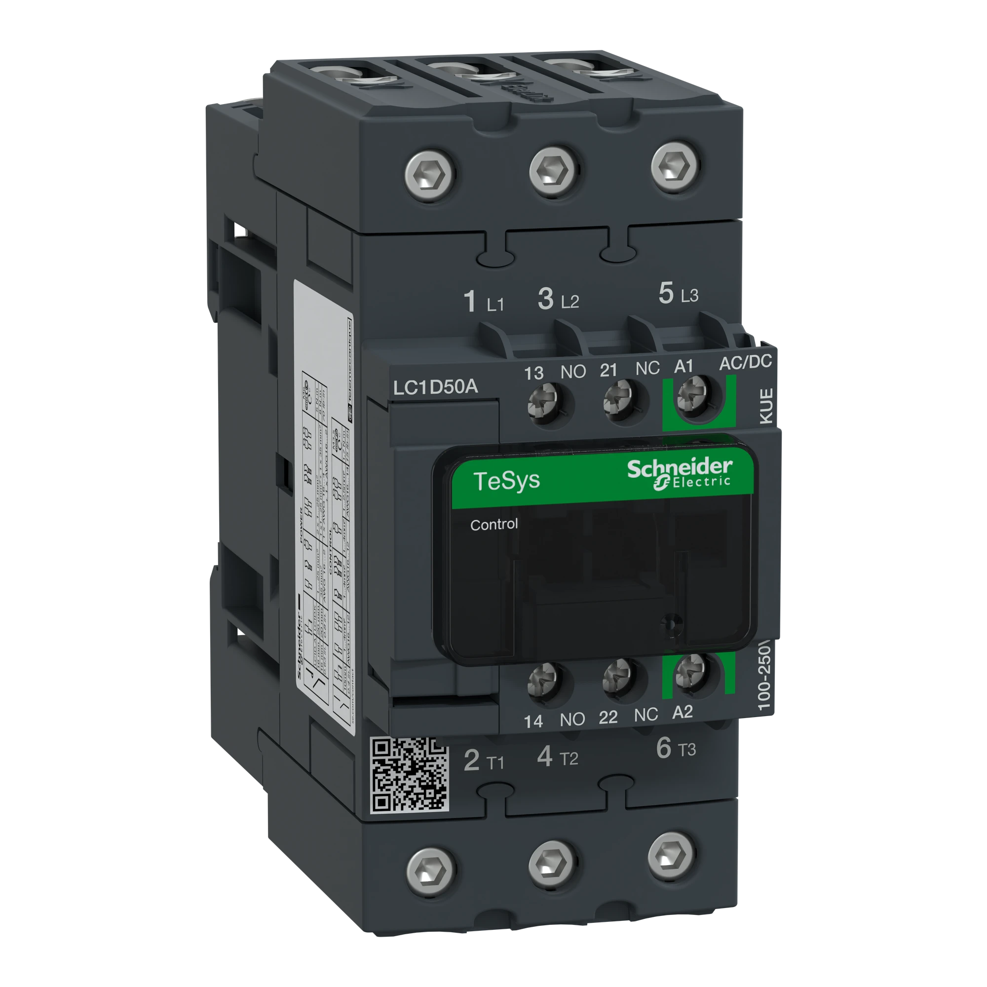 Schneider Electric LC1D50AKUE Power contactor LC1D 3p, +1NO+1NC, 22 kW, 50 A, 400 V AC3, Coil 100-250 V AC/DC (img_001) Schneider Electric LC1D50AKUE Power contactor LC1D 3p, +1NO+1NC, 22 kW, 50 A, 400 V AC3, Coil 100-250 V AC/DC (img_001)