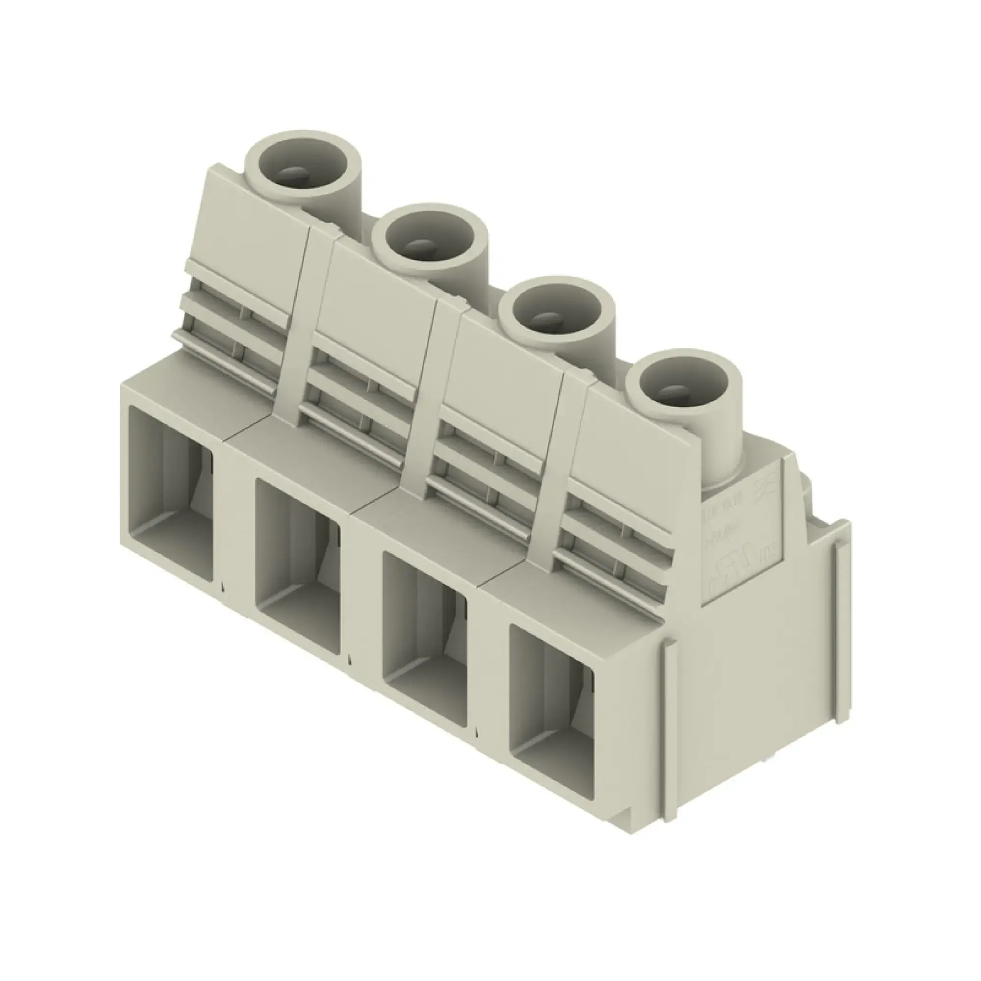 Weidmüller 2015350000 PCB terminal, 1000 V, 76 A, Pitch in mm: 12.70, 16 mm², Number of poles: 4, Clamping yoke connection, THT solder connection, 90°, Box (img_001) Weidmüller 2015350000 PCB terminal, 1000 V, 76 A, Pitch in mm: 12.70, 16 mm², Number of poles: 4, Clamping yoke connection, THT solder connection, 90°, Box (img_001)