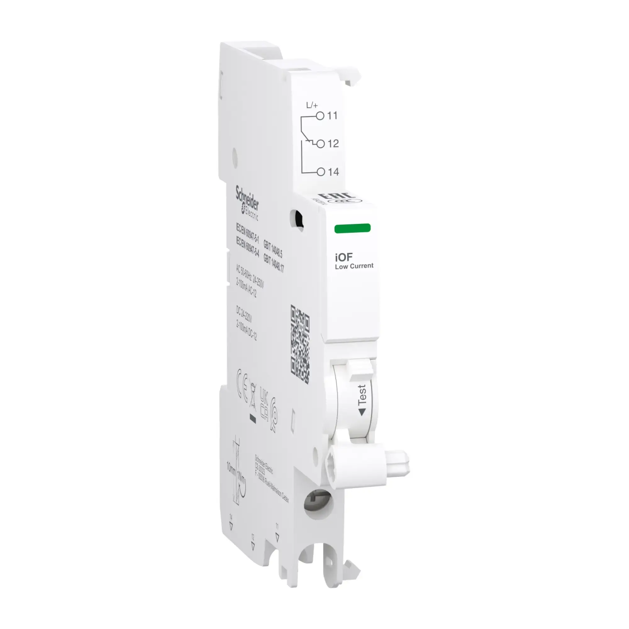 Schneider Electric A9A26914 Auxiliary contact, Acti9, iOF, 2mA to 100mA, 24VAC to 250VAC, 24VDC to 220VDC, connection below (img_002) Schneider Electric A9A26914 Auxiliary contact, Acti9, iOF, 2mA to 100mA, 24VAC to 250VAC, 24VDC to 220VDC, connection below (img_002)