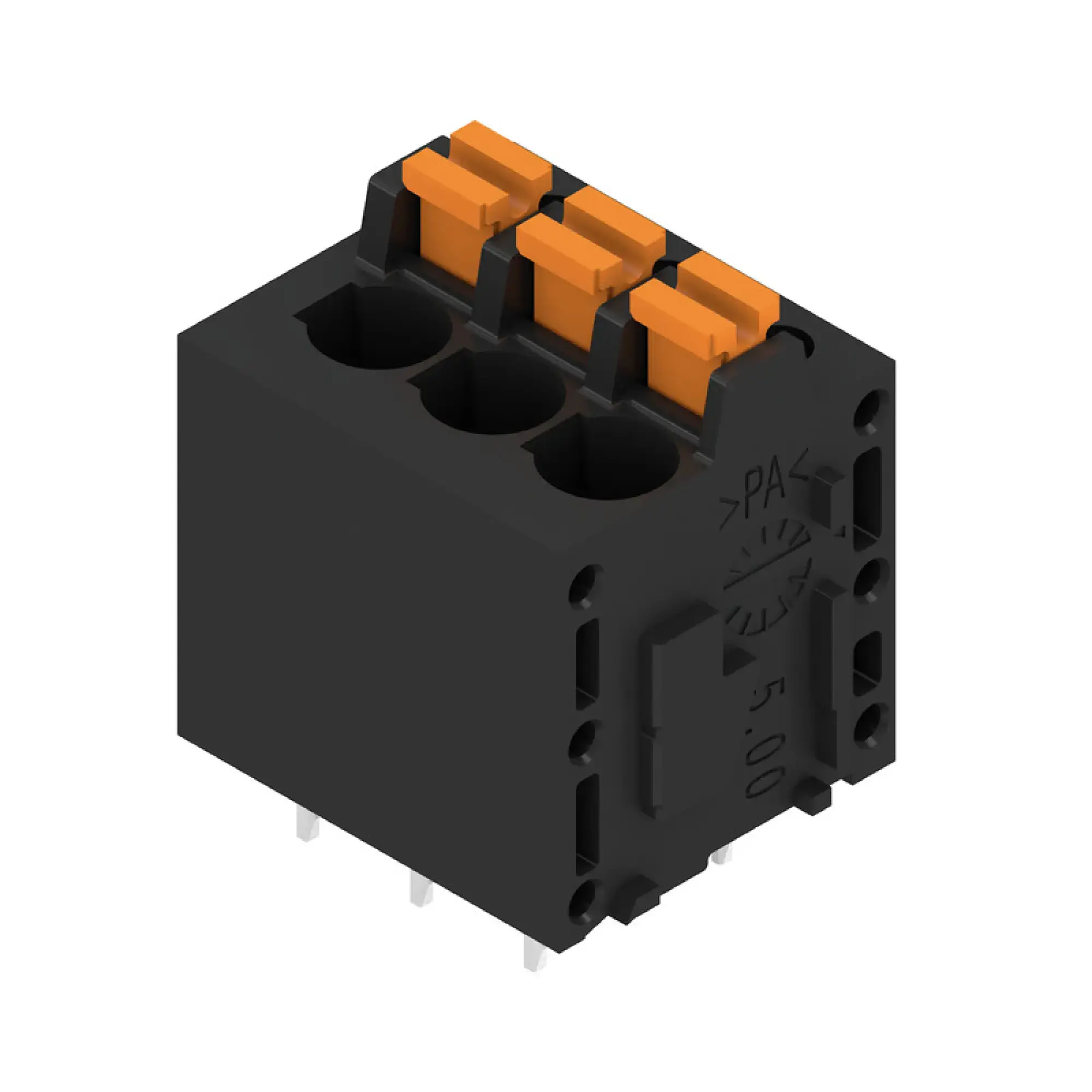 Weidmüller 1425040000 PCB terminal, 320 V, 24 A, Pitch in mm: 5.00, 2.5 mm², Number of poles: 3, PUSH IN with actuator, THT solder connection, 180°, Box (img_001) Weidmüller 1425040000 PCB terminal, 320 V, 24 A, Pitch in mm: 5.00, 2.5 mm², Number of poles: 3, PUSH IN with actuator, THT solder connection, 180°, Box (img_001)