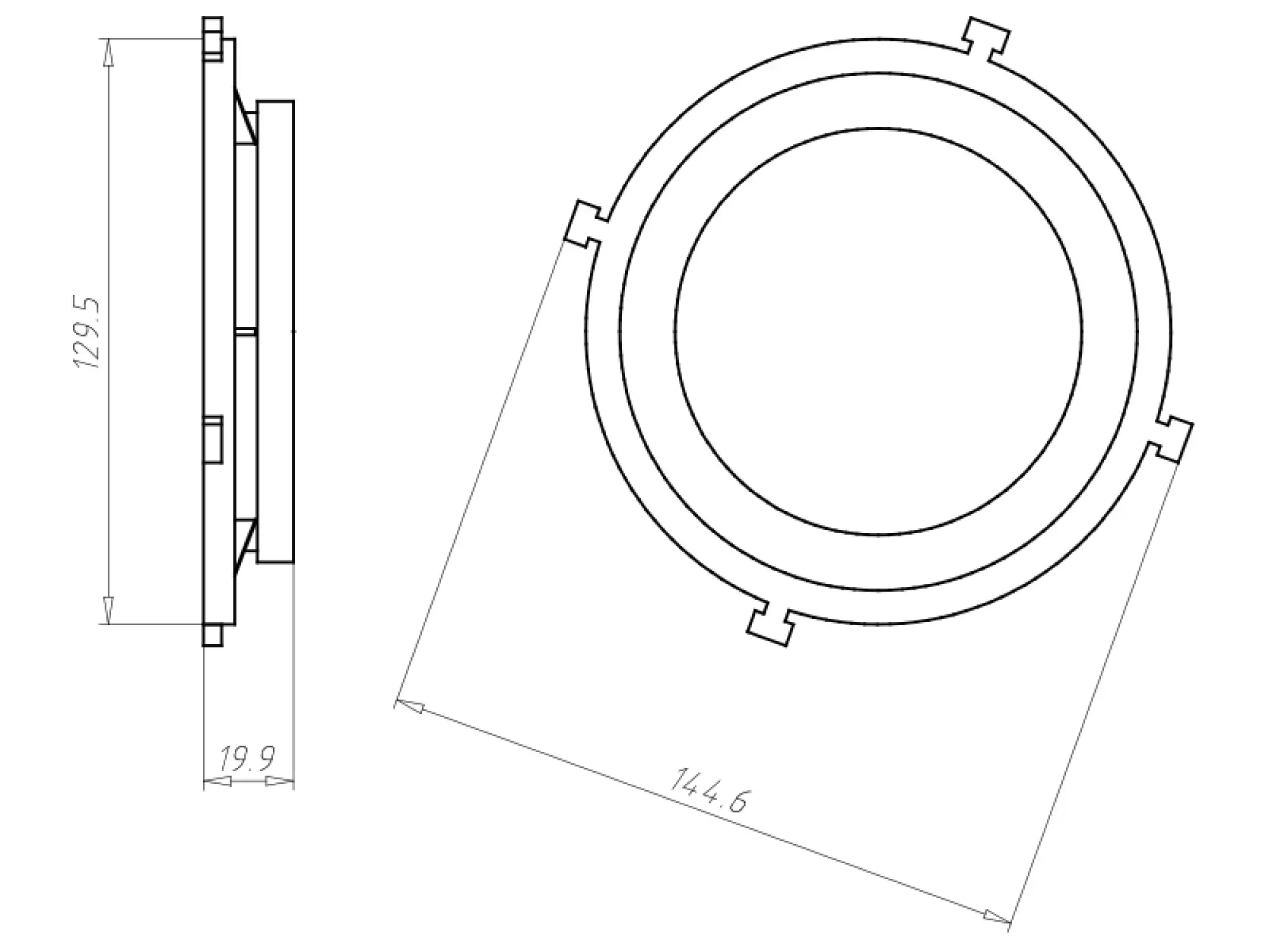 Kaiser 1281-65 Einbaugehäuse, HaloX® 100 Frontteil, Einbaudurchmesser Ø 90 mm für Sichtbeton (img_002)