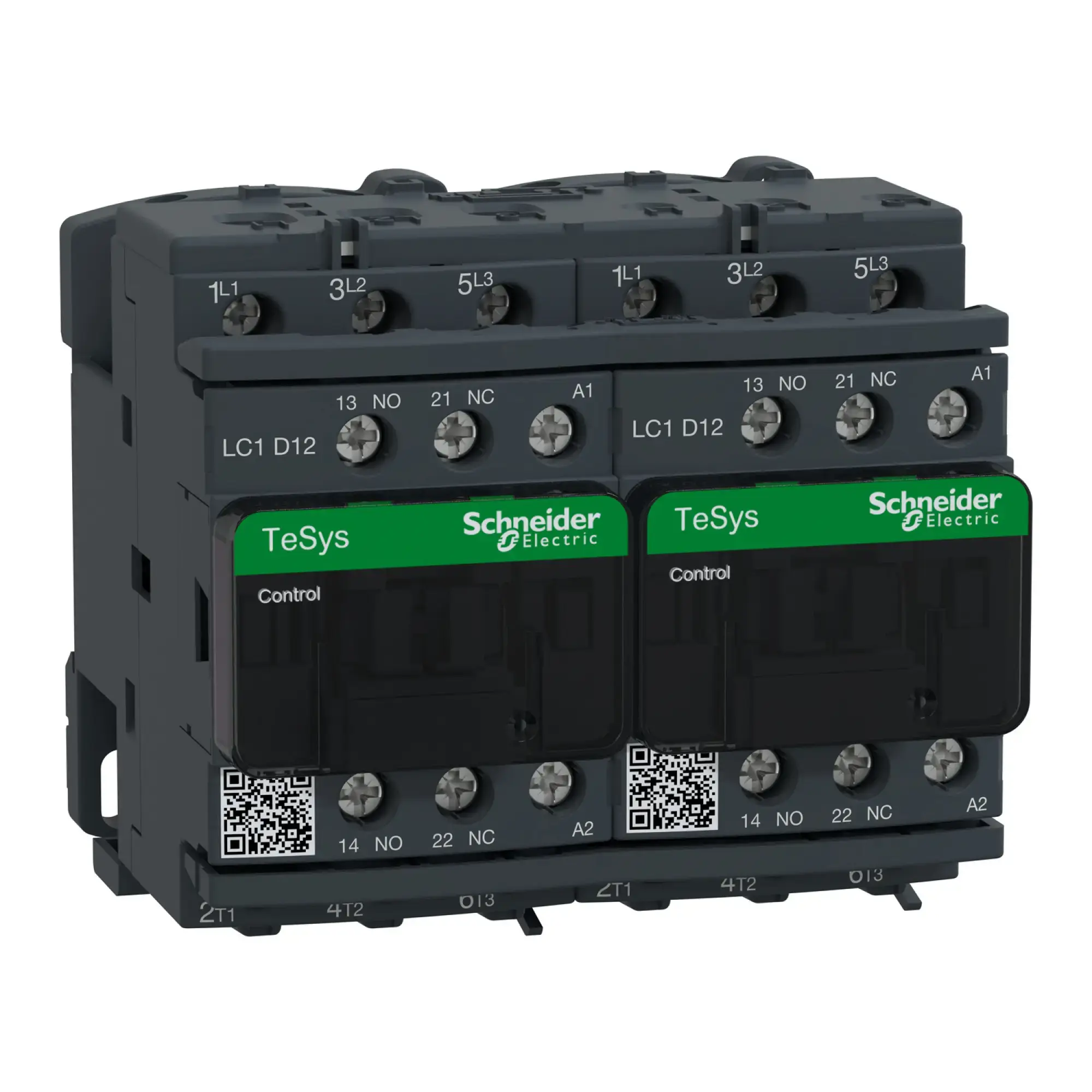 Schneider Electric LC2D12E7 Reversing contactor combination, 3p+1NO+1NC, 5.5kW/400V/AC3, 12A, coil 48V 50/60Hz (img_002)