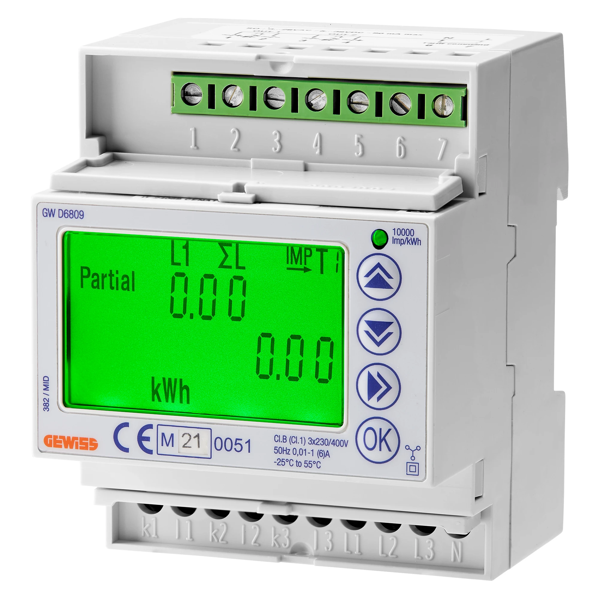 GEWISS GWD6809 ENERGY METER - MID - THREE PHASE - DIGITAL - USING TA/5A - IP20 - 4 MODULES - DIN RAIL MOUNTING (img_001)