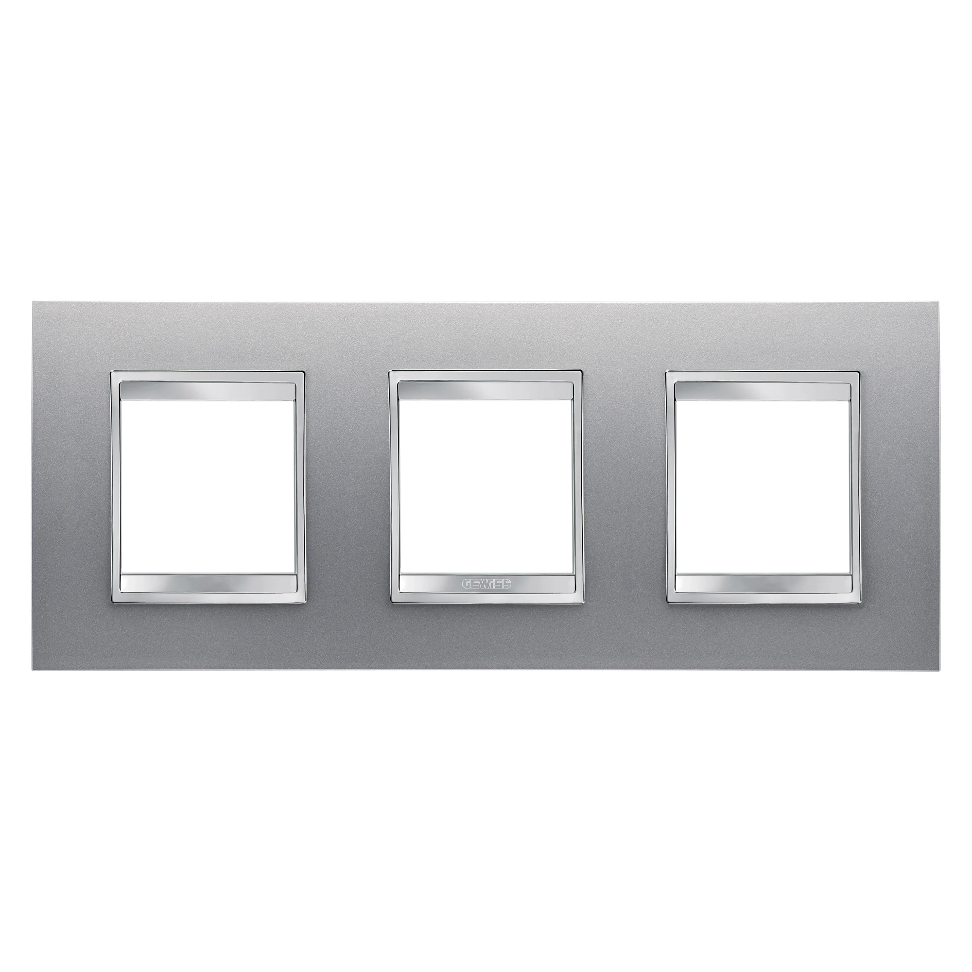 GEWISS GW16226VT LUX INTERNATIONAL PLATE - IN PAINTED TECHNOPOLYMER - 2+2+2 MODULES HORIZONTAL - TITANIUM - CHORUSMART (img_001)