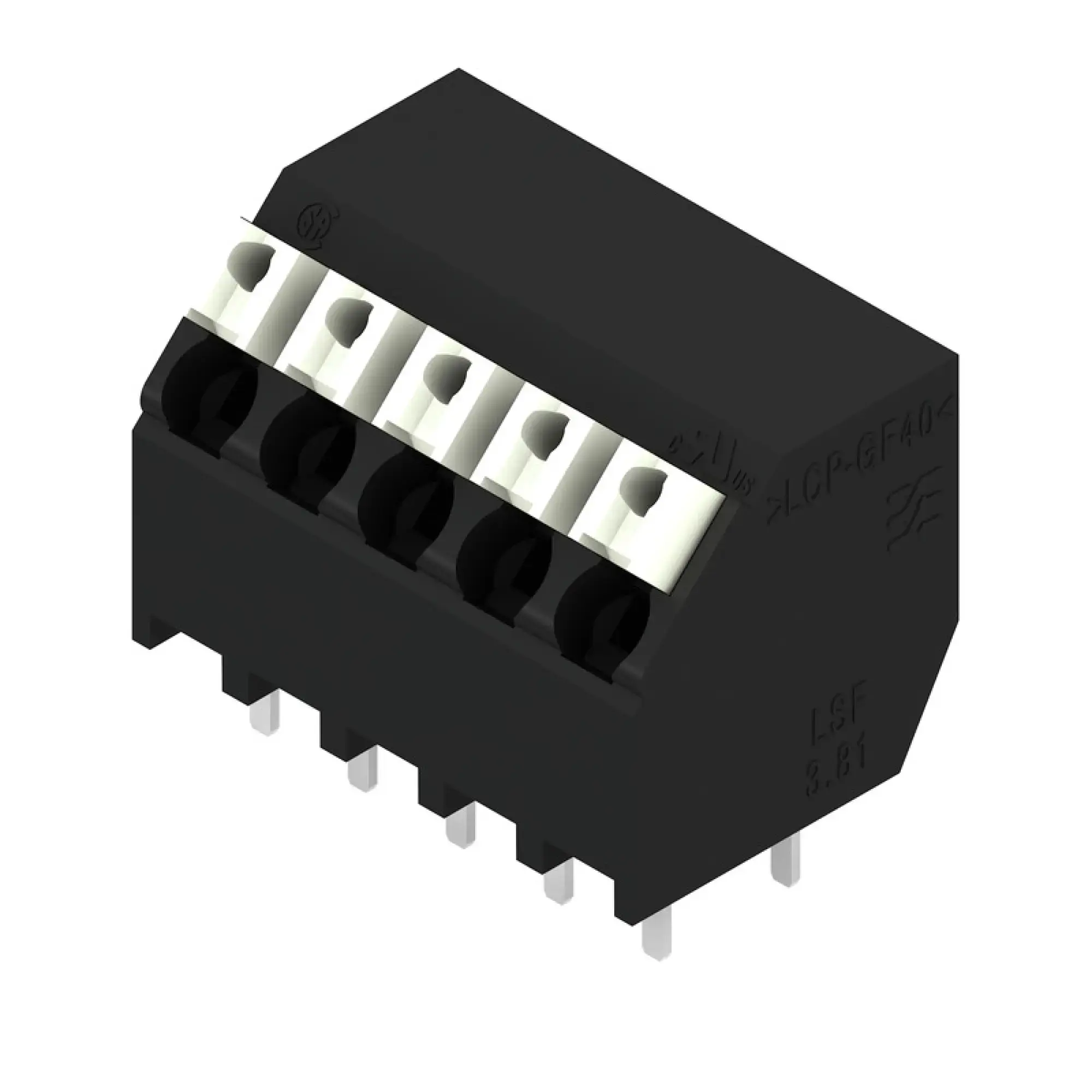 Weidmüller 1885910000 PCB terminal, 160 V, 17.5 A, Pitch in mm: 3.81, 1.5 mm², Number of poles: 5, PUSH IN with actuator, THT/THR solder connection, 135°, Tube (img_001)