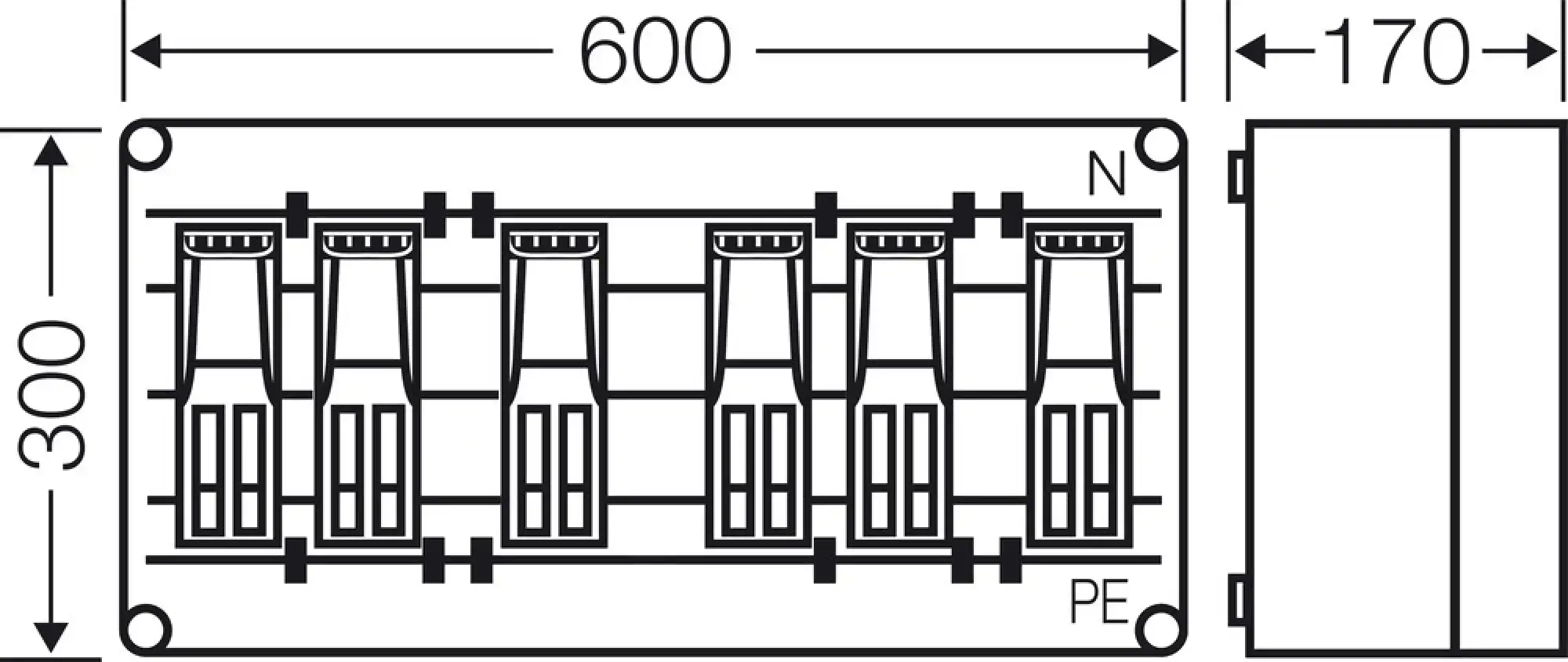 Hensel 20001554 Mi-NH-Sicherungslasttrennschaltergehäuse , 6x3xNH000,a. Sammels., 250A, 5polig Mi 6494 (img_003)
