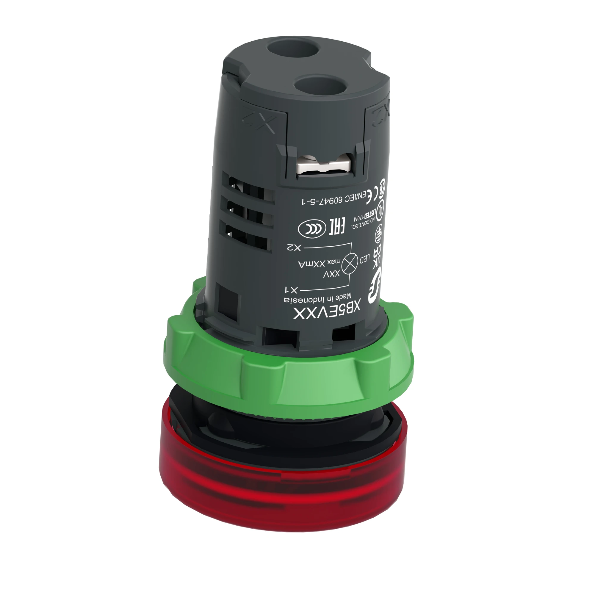 Schneider Electric XB5EVB4 Illuminated Indicator, Harmony XB5, Plastic, Monoblock, Red, 22mm, Universal LED, Smooth Dome, 24V ACDC (img_007)