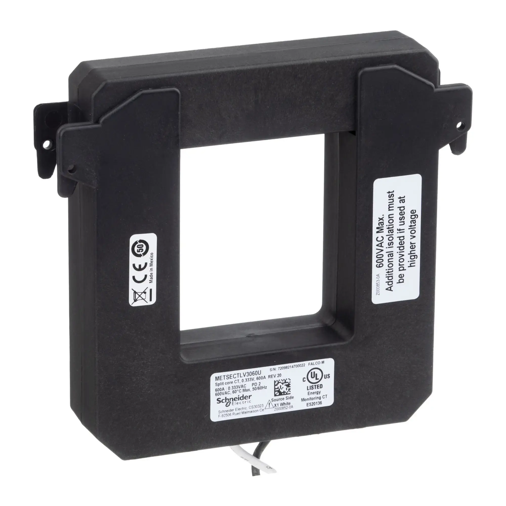 Schneider Electric METSECTLV3060U Kabelumbauwandler LVCT 600 A - 0,333 V Ausgang, Innenmaße 74 x 63 mm METSECTLV3060U (img_003) Schneider Electric METSECTLV3060U Kabelumbauwandler LVCT 600 A - 0,333 V Ausgang, Innenmaße 74 x 63 mm METSECTLV3060U (img_003)