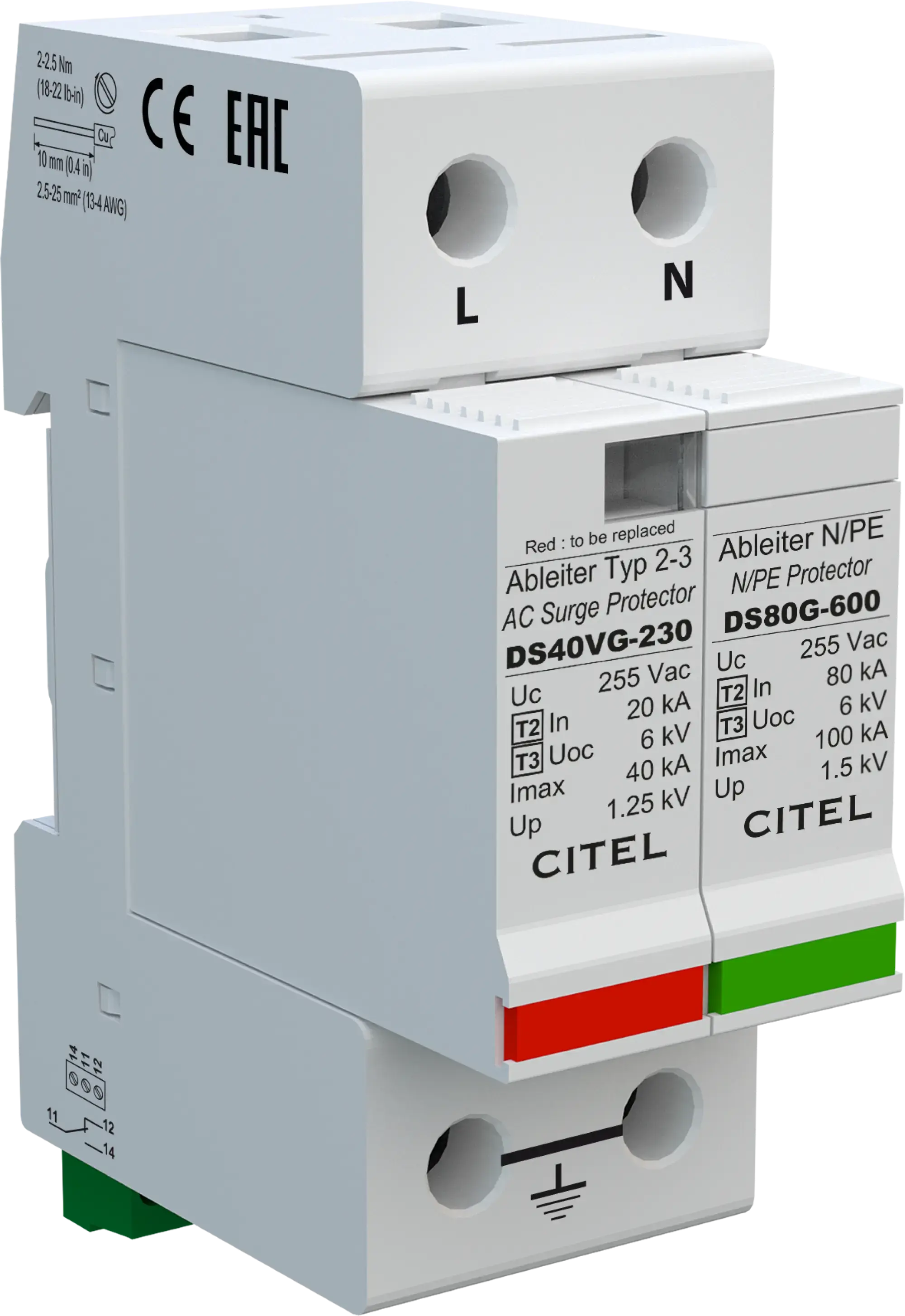 Citel 461581 Kombi-Ableiter 2-polig Typ 2+3 für 230/400 V TN-TT Netze, VG-Technology (img_001) Citel 461581 Kombi-Ableiter 2-polig Typ 2+3 für 230/400 V TN-TT Netze, VG-Technology (img_001)