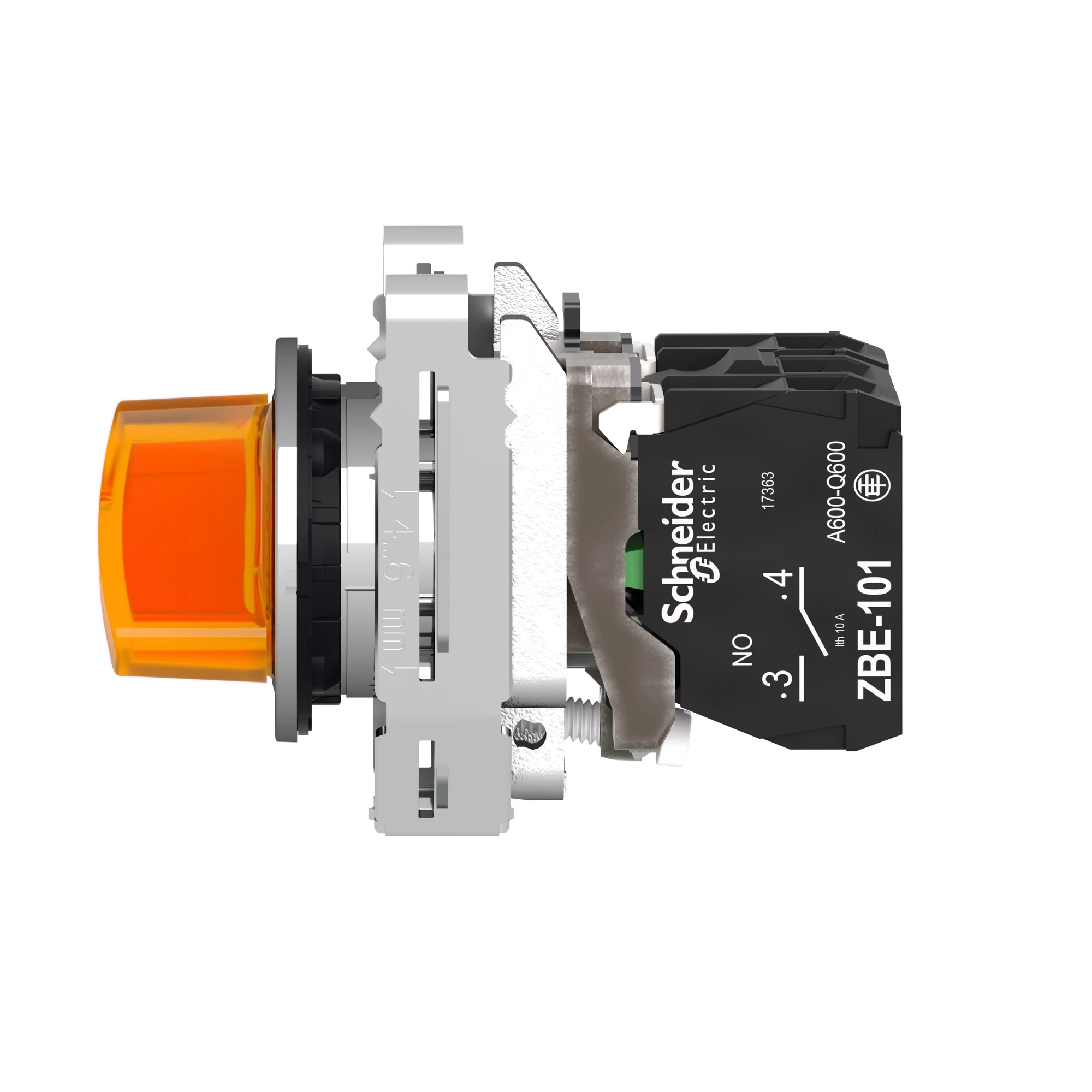 Schneider Electric XB4FK125M5 Illuminated selector switch, Harmony XB4F, metal, 30mm, orange, universal LED, 2 positions, 1NC+1NO, 230-240V AC (img_007)