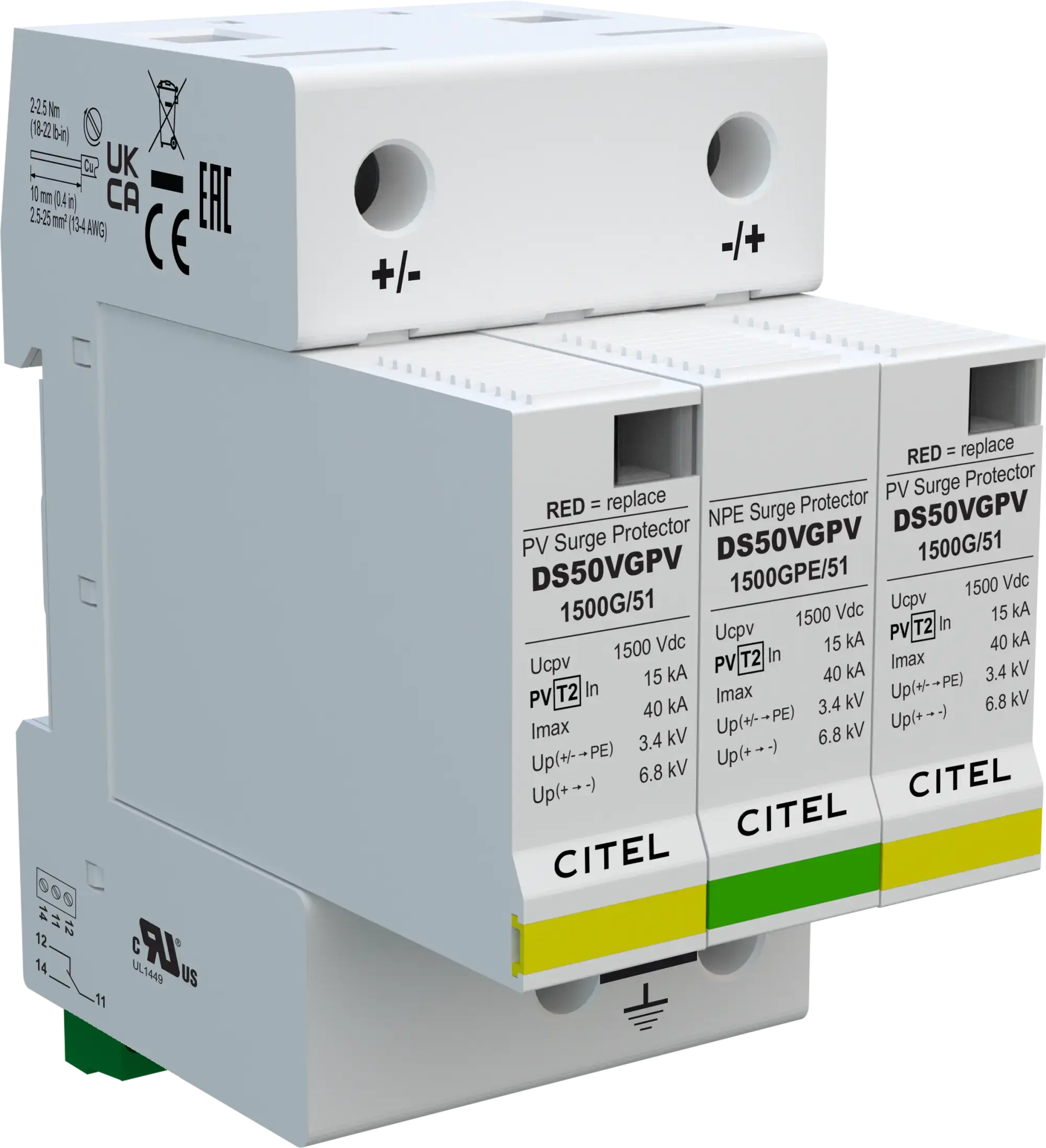 Citel 481511 Überspannungsableiter 2-polig Typ 2 für 1500 VDC Photovoltaik-Anwendungen, VG-Technology (img_001)
