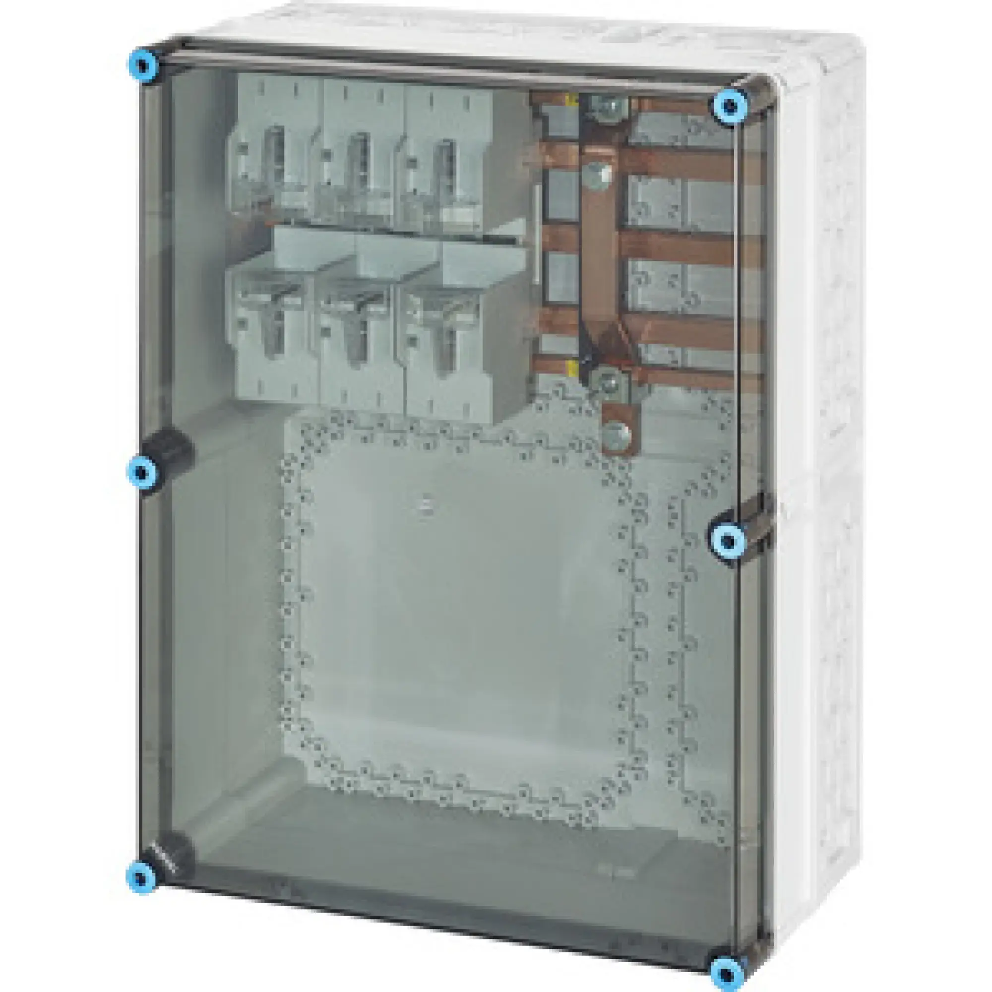 Hensel 20001429 Mi-NH-Sicherungsgehäuse 1xNH 2 3polig, Sammelsch. 400 A, 5polig Mi 6676 (img_001) Hensel 20001429 Mi-NH-Sicherungsgehäuse 1xNH 2 3polig, Sammelsch. 400 A, 5polig Mi 6676 (img_001)