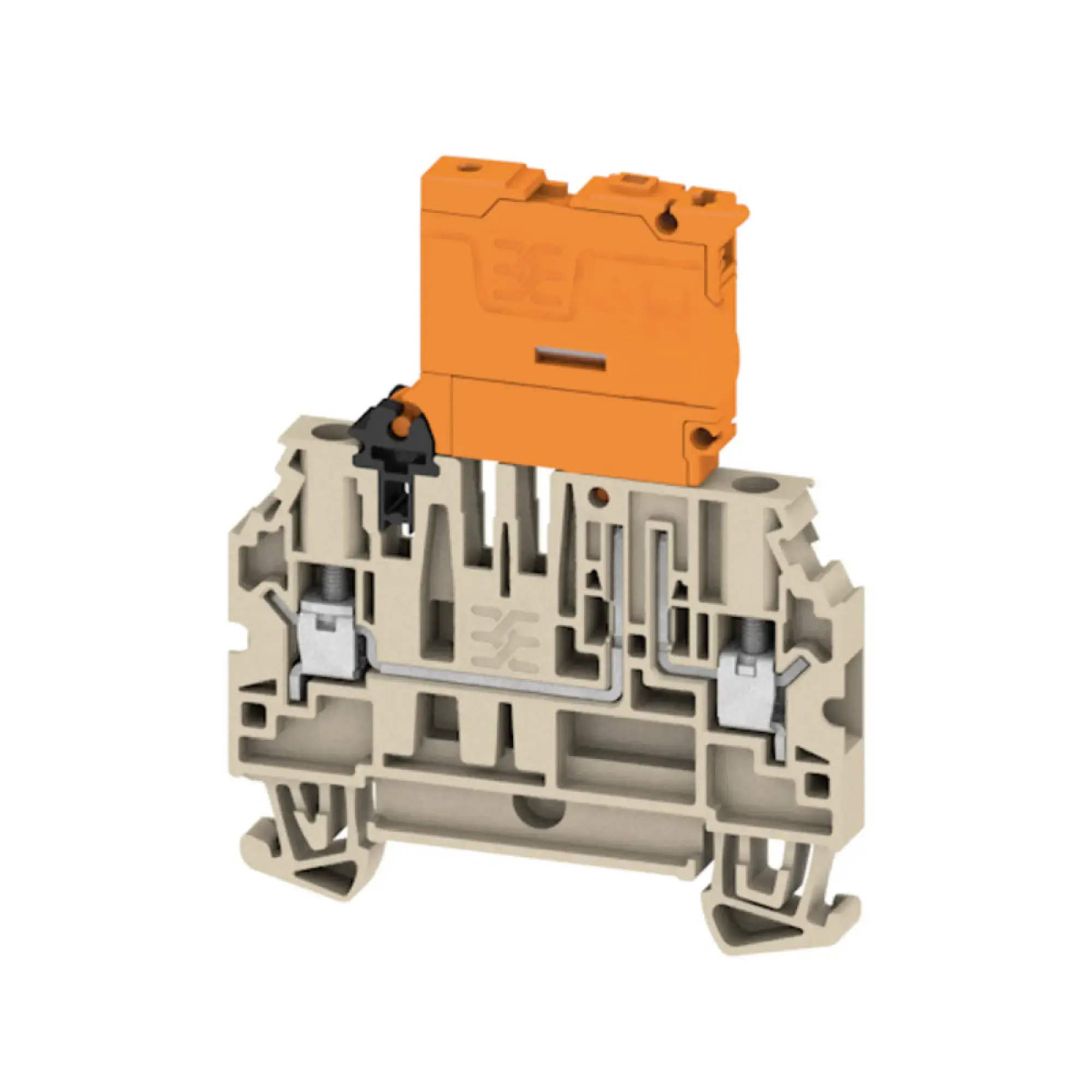 Weidmüller 3018840000 Test-disconnect terminal, Screw connection, dark beige, 4 mm², 20 A, 500 V, Number of connections: 2, Number of levels: 1 (img_001)