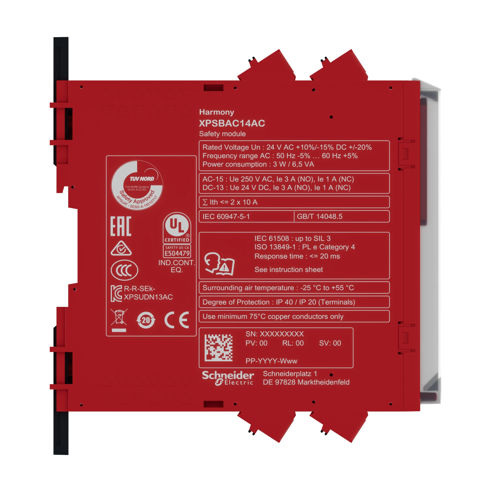 Schneider Electric XPSBAC14AC Safety relay, Harmony XPSB, 1 function, 1 circuit, PLe/Cat4/SIL3, 4NO 2NC, 24VAC/DC, spring cage (img_004) Schneider Electric XPSBAC14AC Safety relay, Harmony XPSB, 1 function, 1 circuit, PLe/Cat4/SIL3, 4NO 2NC, 24VAC/DC, spring cage (img_004)