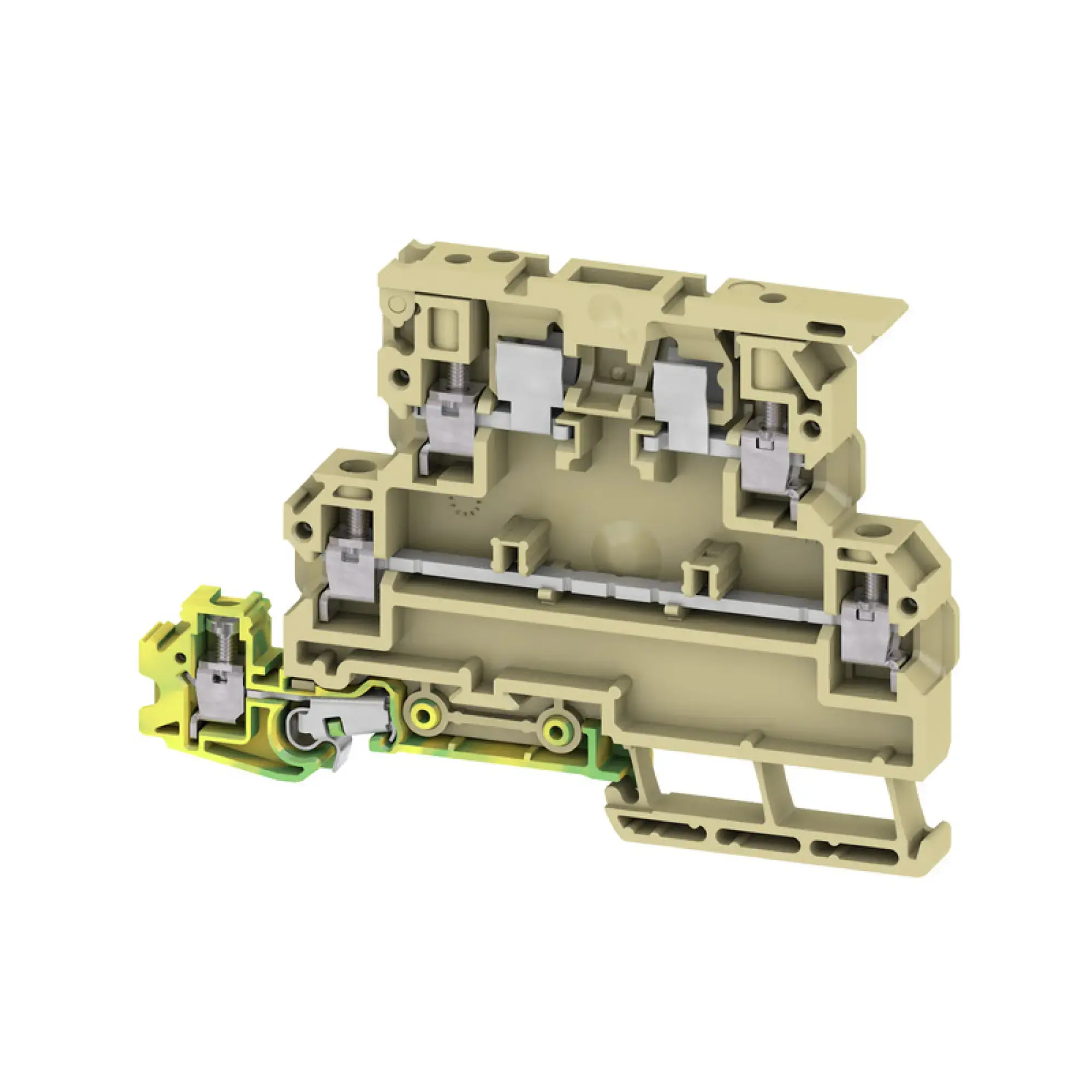 Weidmüller 9528110000 Fuse terminal, Screw connection, beige / yellow, 4 mm², 6.3 A, 500 V, Number of connections: 5, Number of levels: 2, TS 35 (img_001)