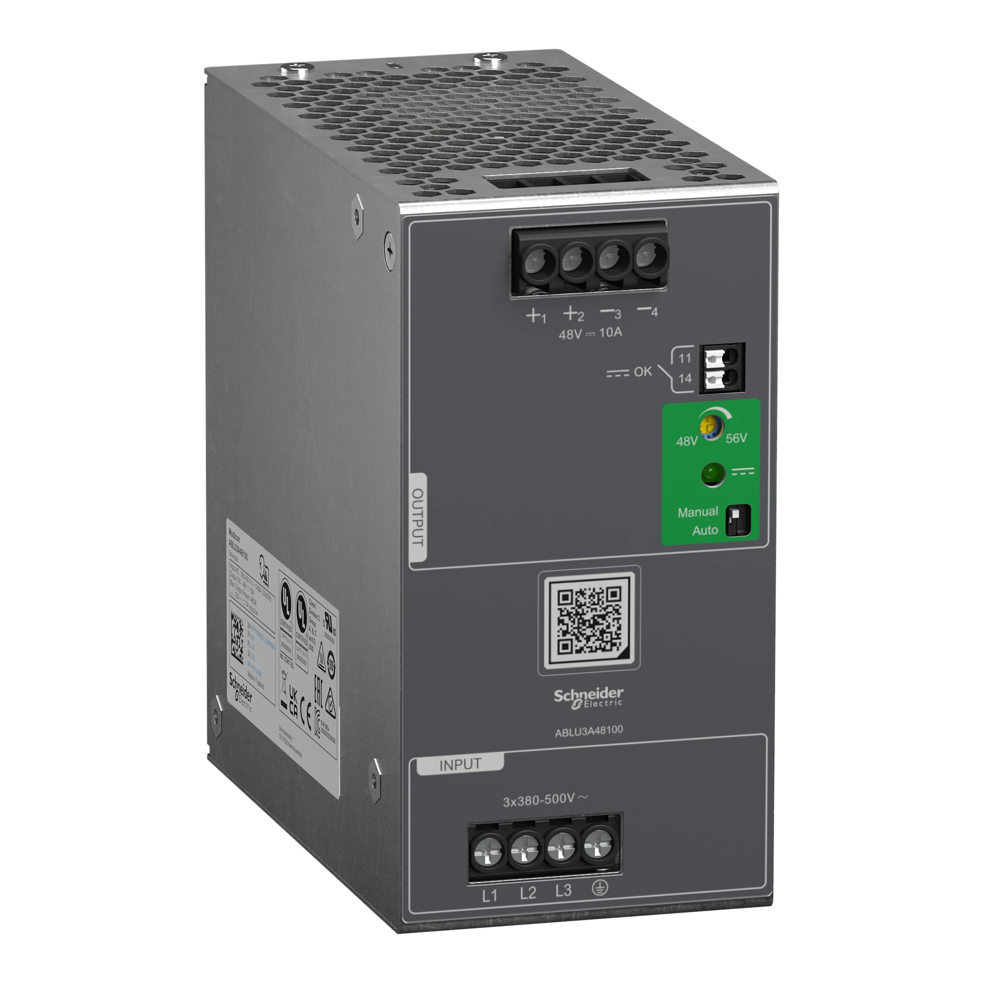 Schneider Electric ABLU3A48100 Spannungsversorgung, Modicon ABLU, Universal, getaktet, 380-500V AC, 3-phasig, 48V DC, 10A, 480W (img_001) Schneider Electric ABLU3A48100 Spannungsversorgung, Modicon ABLU, Universal, getaktet, 380-500V AC, 3-phasig, 48V DC, 10A, 480W (img_001)