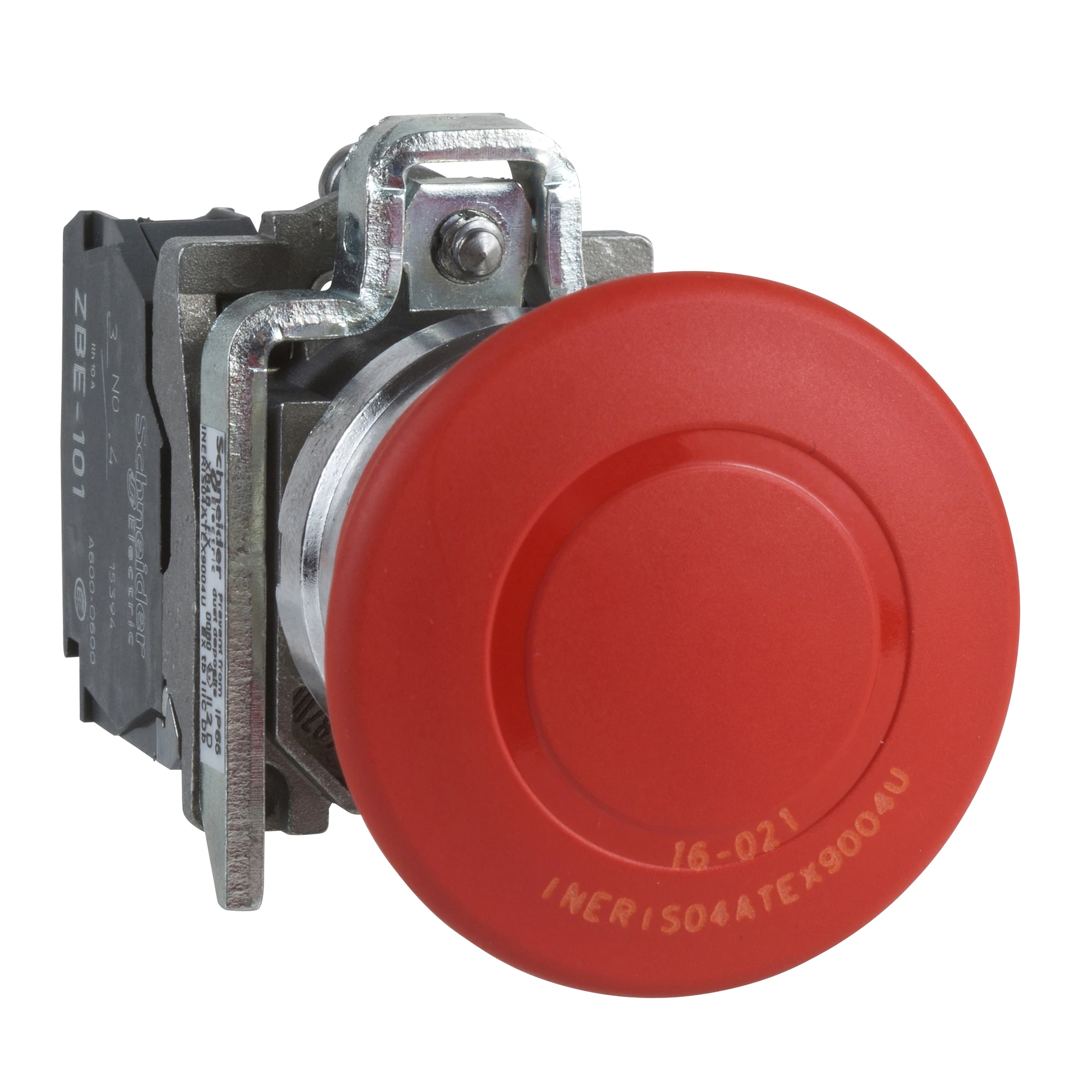 Schneider Electric XB4BT845EX Emergency Stop / Emergency Stop Switch, Harmony XB4, Metal, 22mm, Red, Mushroom 40mm, Pull Release, 1NC+1NO, ATEX (img_001)