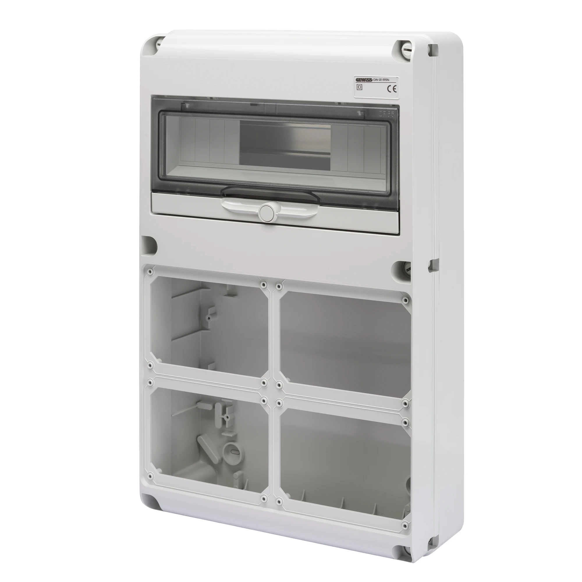 GEWISS GW68009N IEC Kombinationsgehaeuse mit 4 Flansch 16A Steckdose schaltbar waagerecht 14TE IP65 (img_001) GEWISS GW68009N IEC Kombinationsgehaeuse mit 4 Flansch 16A Steckdose schaltbar waagerecht 14TE IP65 (img_001)