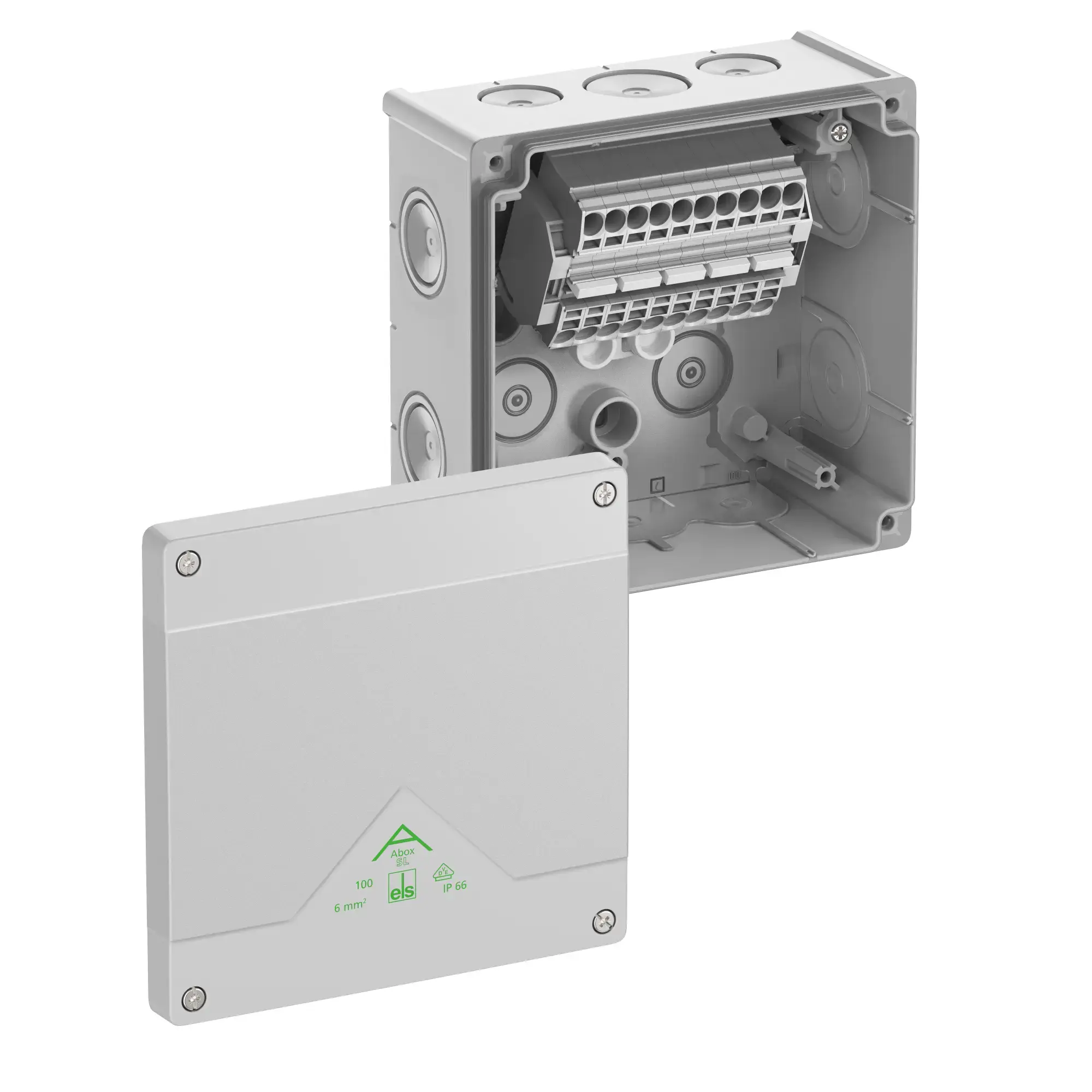 Spelsberg 80644001 Junction box, Type of protection IP66, max. 6², Impact strength IK07, Protection class II, Ui 690V AC, Ui 690V DC, DLG, VDE, Halogen free (img_001) Spelsberg 80644001 Junction box, Type of protection IP66, max. 6², Impact strength IK07, Protection class II, Ui 690V AC, Ui 690V DC, DLG, VDE, Halogen free (img_001)