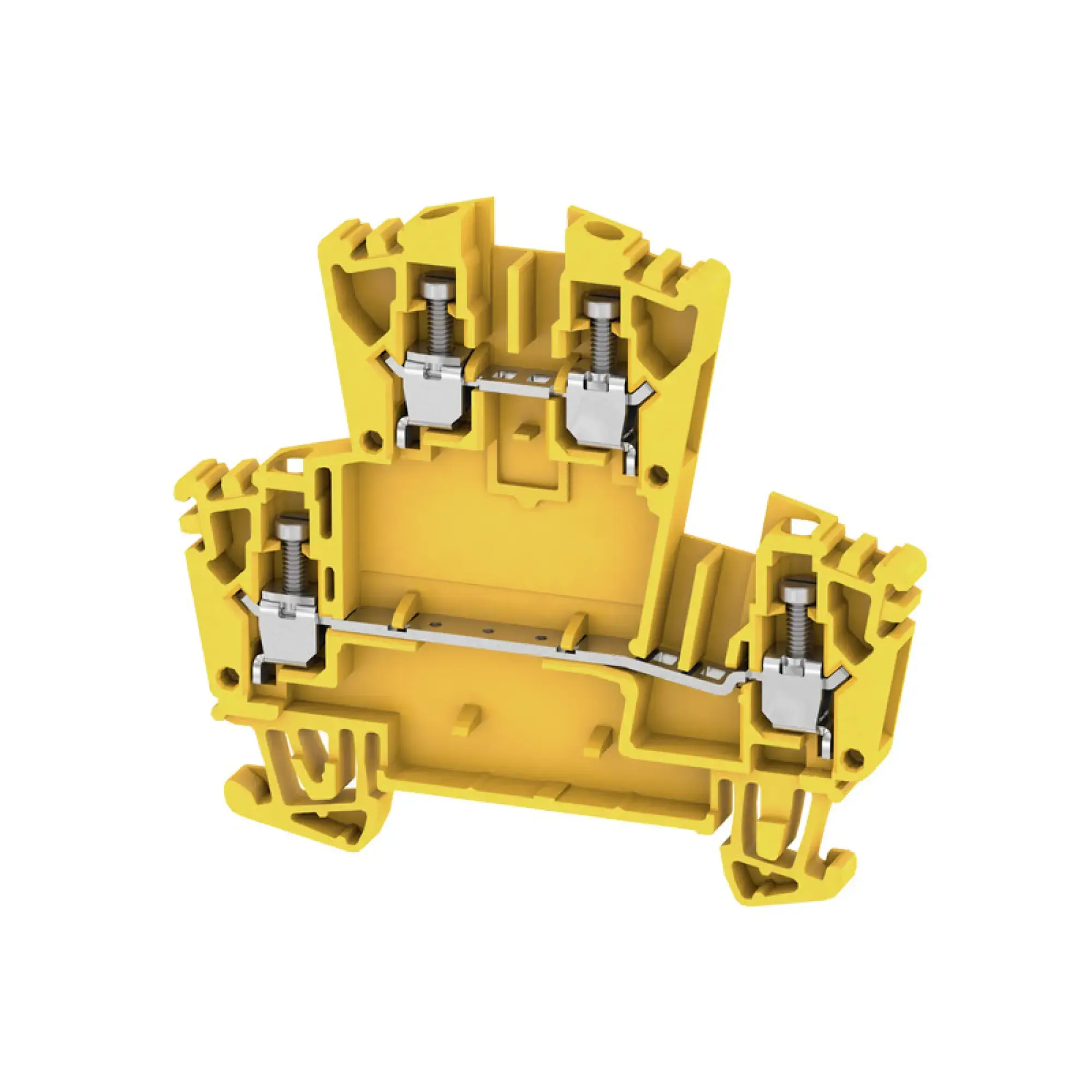 Weidmüller 1068040000 Multi-tier modular terminal, Screw connection, yellow, 2.5 mm², 400 V, 400 V, Number of connections: 4, Number of levels: 2, TS 35, V-0, Wemid (img_001)
