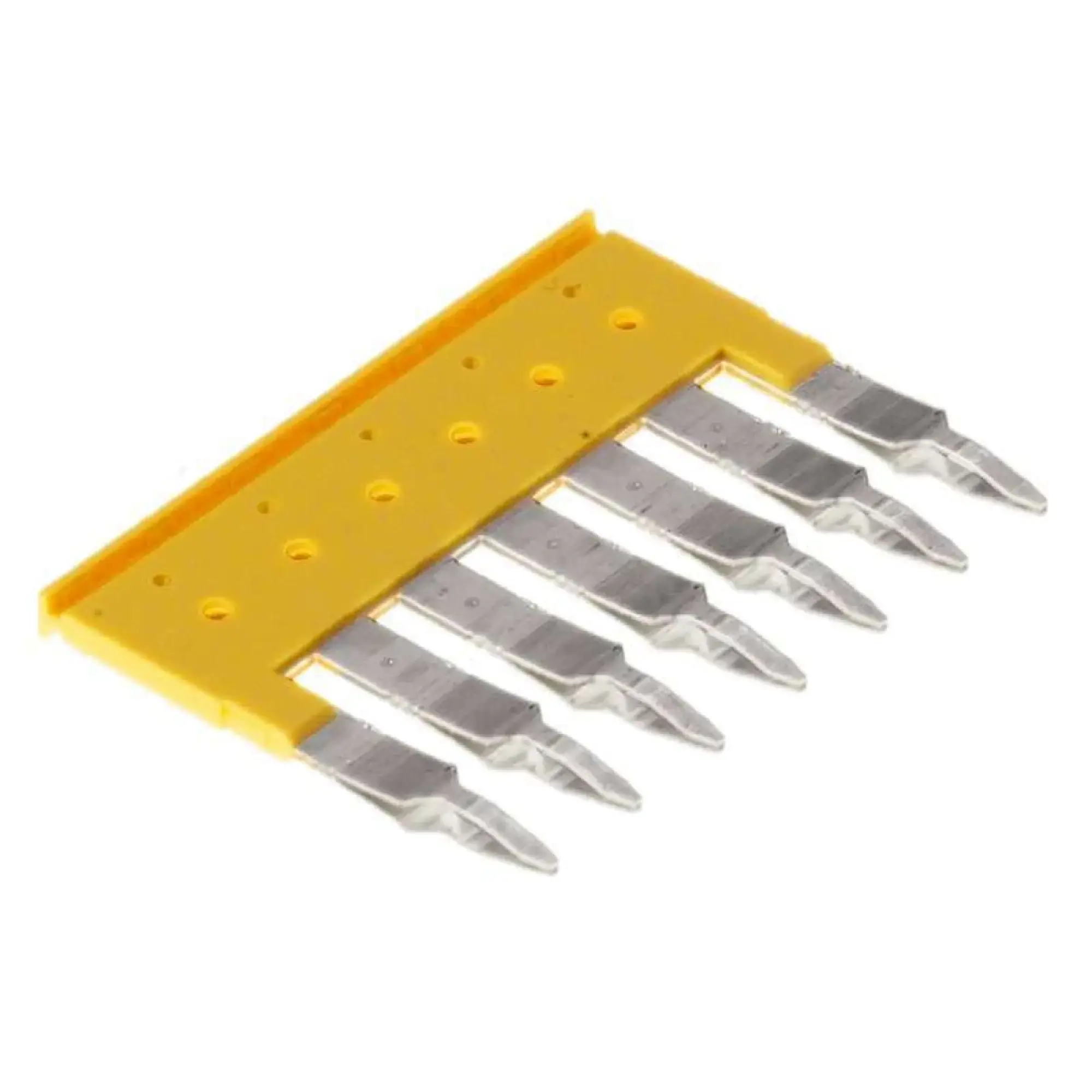 Weidmüller 1609000000 Cross-connector (terminal), Plugged, yellow, 32 A, Number of poles: 7, Pitch in mm: 6.10, Insulated: Yes, Width: 2.8 mm (img_001)