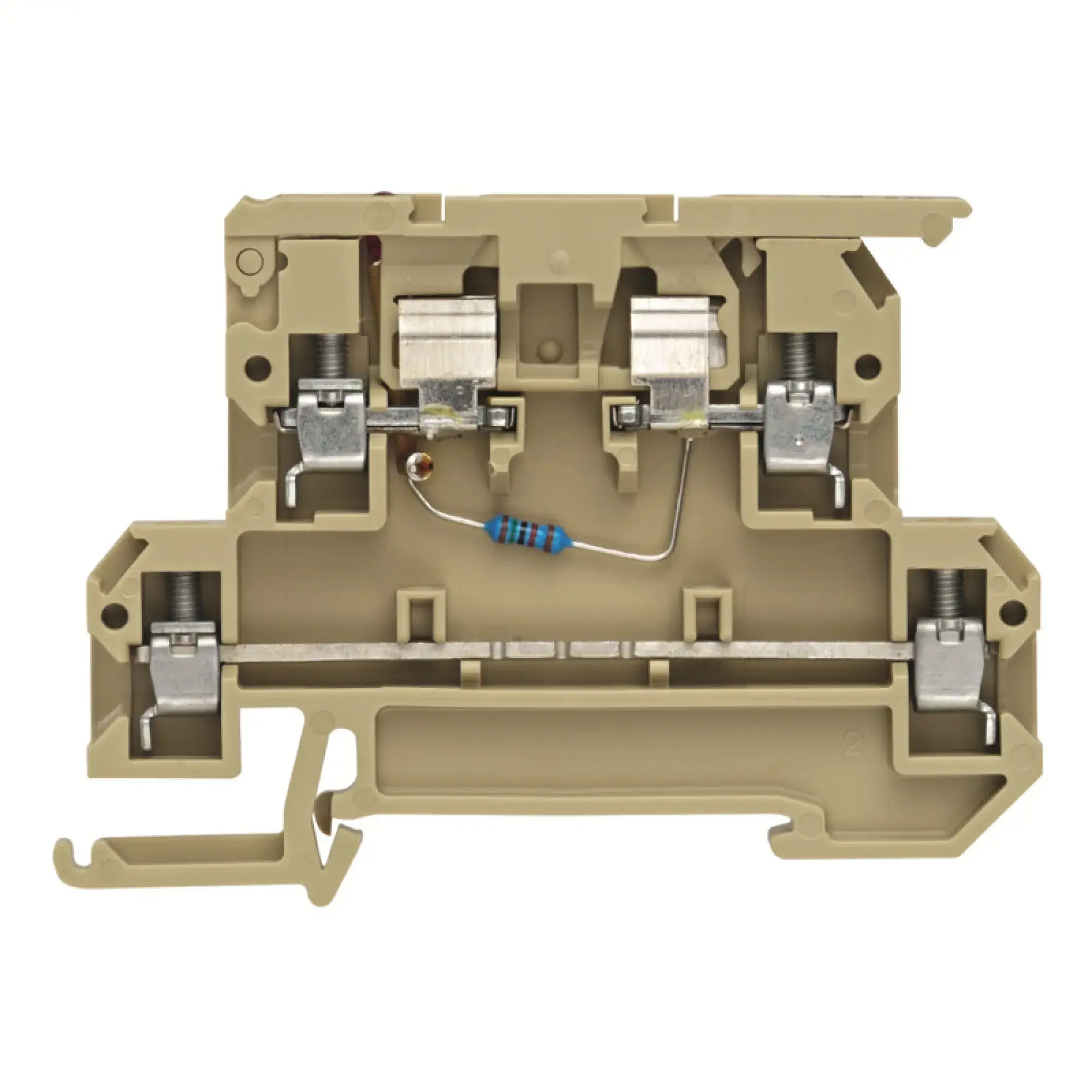 Weidmüller 7760059006 Fuse terminal, Screw connection, beige / yellow, 4 mm², 6.3 A, 24 V, Number of connections: 4, Number of levels: 2, TS 35 (img_001)
