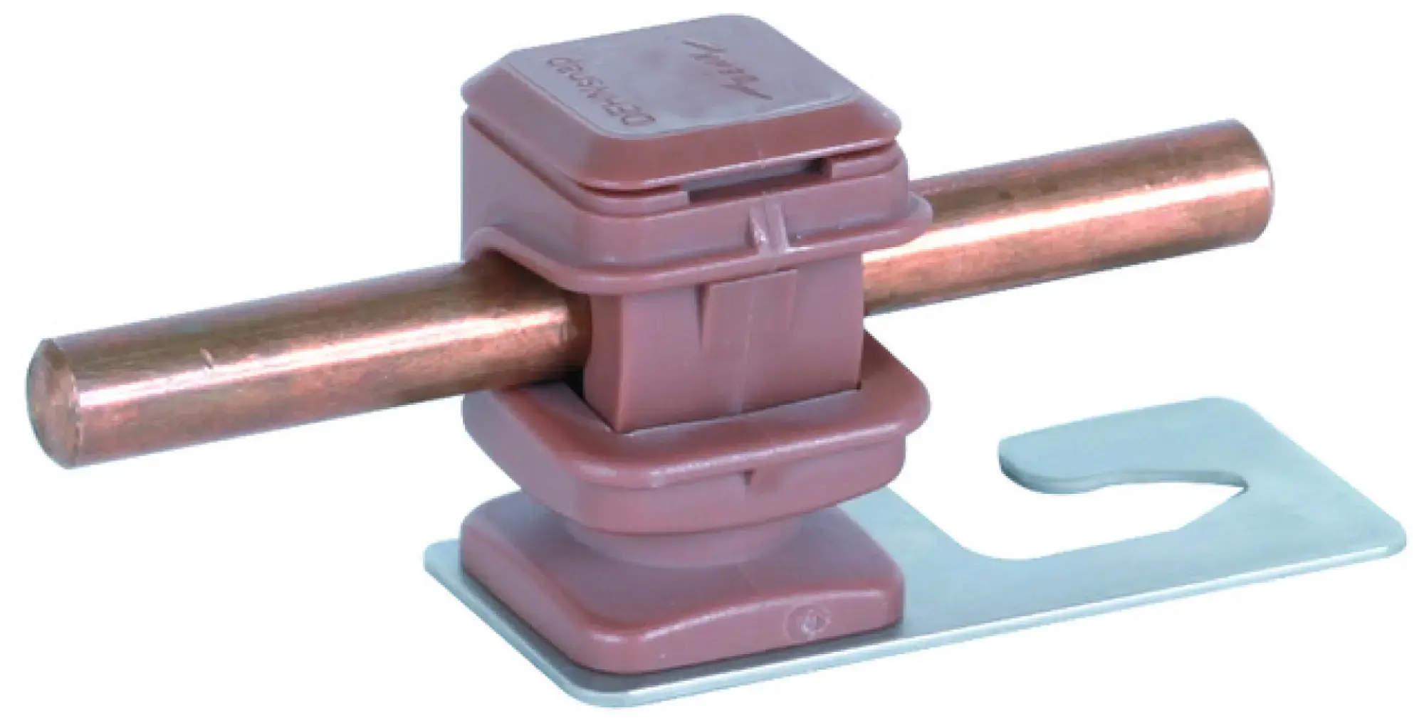 Dehn 204916 Roof cond. holder f. corrug. sheet roofs prof. 5/8 w. DEHNsnap 8mm StSt/pl. brown (img_001) Dehn 204916 Roof cond. holder f. corrug. sheet roofs prof. 5/8 w. DEHNsnap 8mm StSt/pl. brown (img_001)