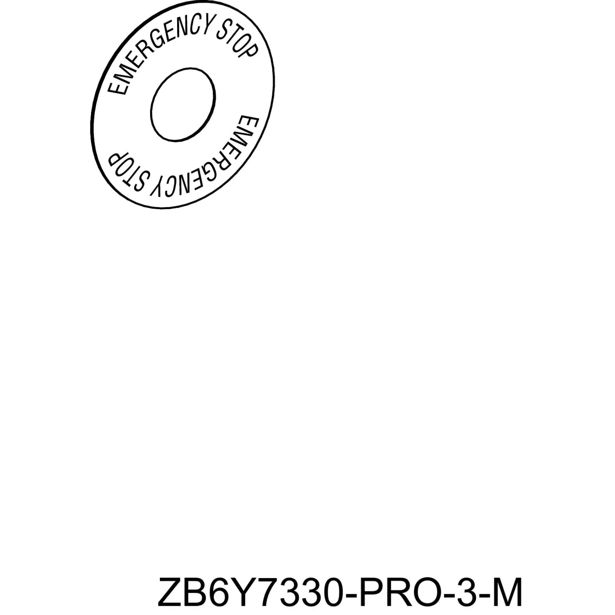 Schneider Electric ZB6Y7330 Sign, round Ø 45, for emergency stop pushbutton, yellow, EMERGENCY STOP (img_002)