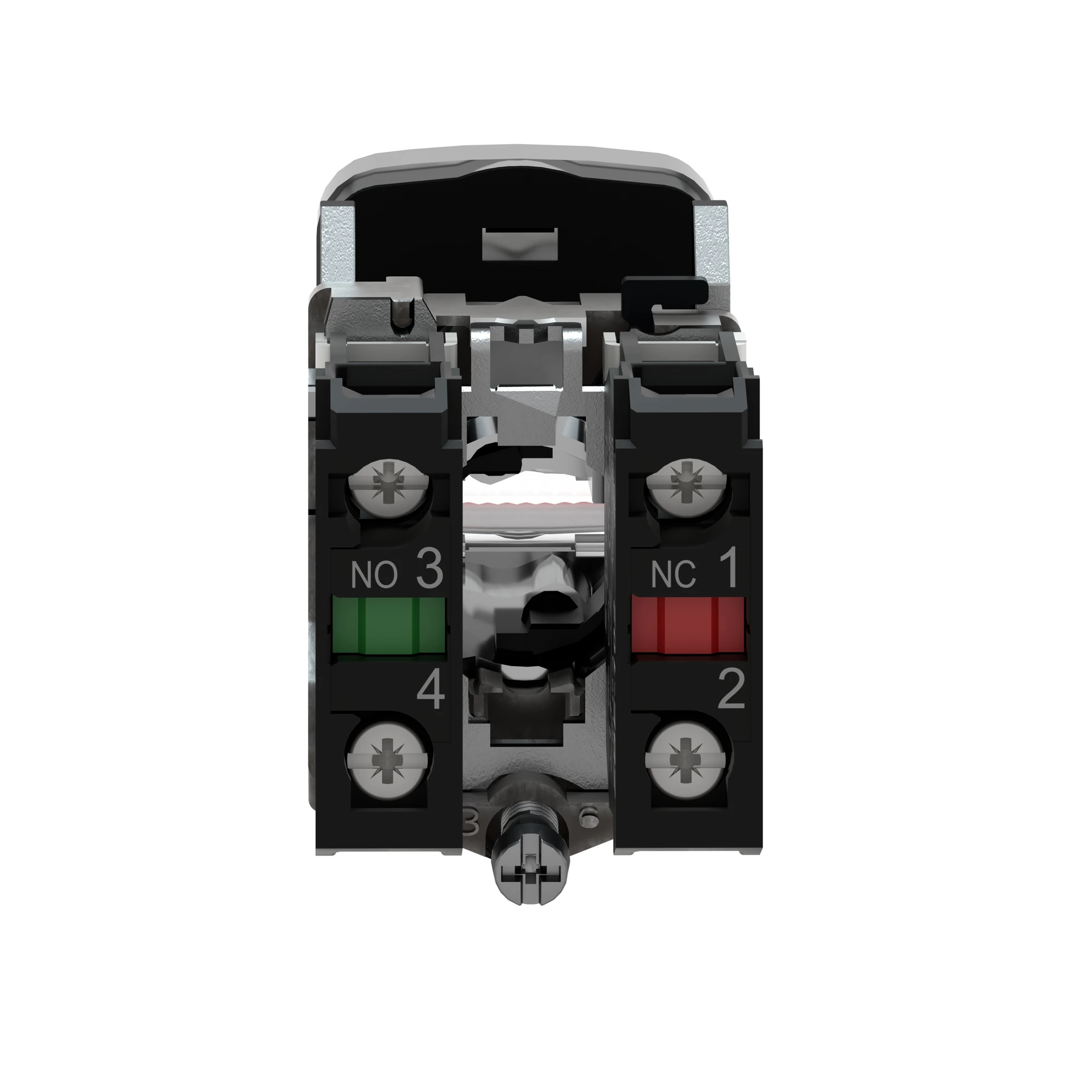 Schneider Electric XB4BW73731G5 Double push button, Harmony XB4, metal, 22mm, green, red, labeled I/O, illuminated, momentary, 1NO+1NC, 120V AC (img_002)