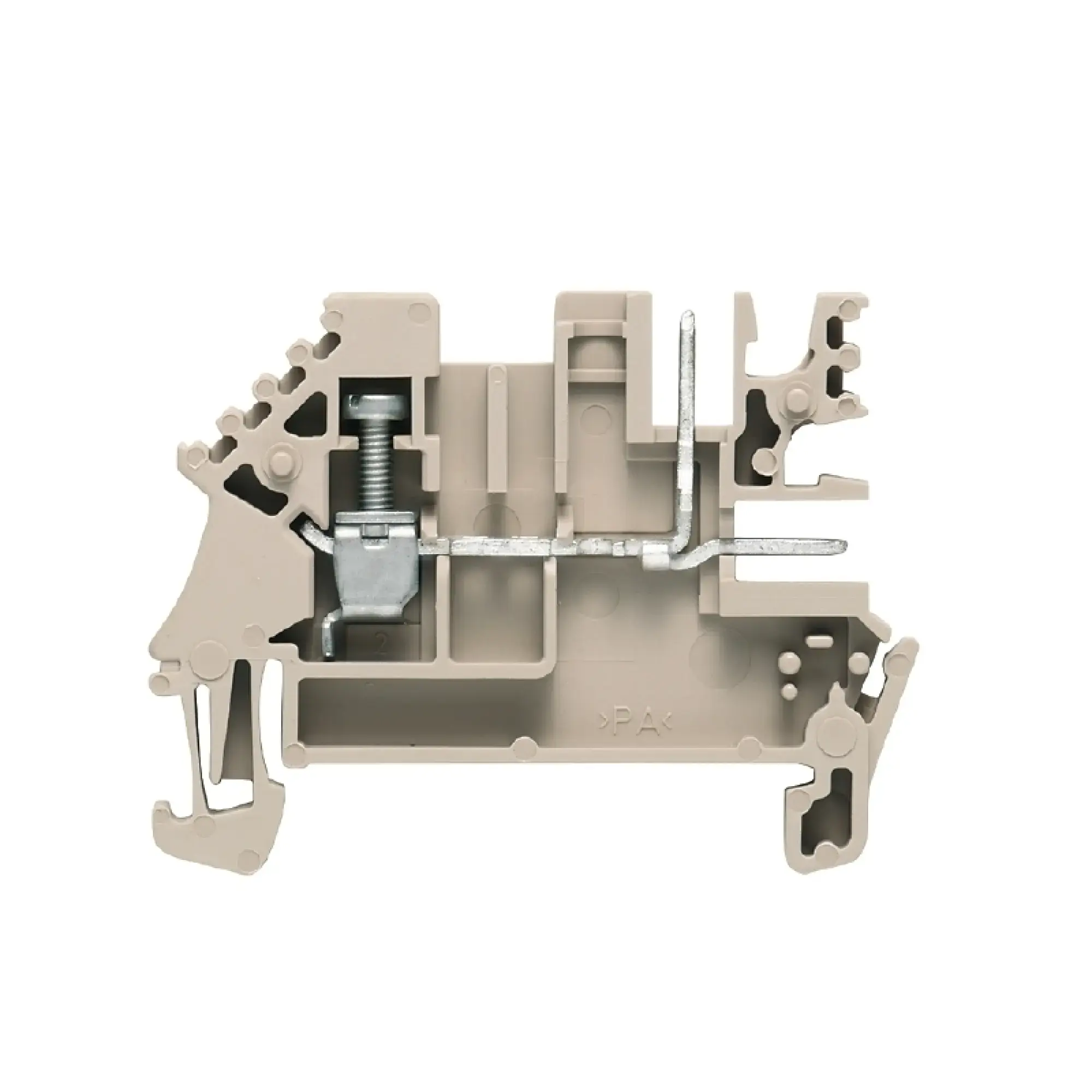 Weidmüller 1784460000 Feed-through terminal block, Screw connection, dark beige, 1.5 mm², 16 A, 250 V, Number of connections: 3 (img_001)