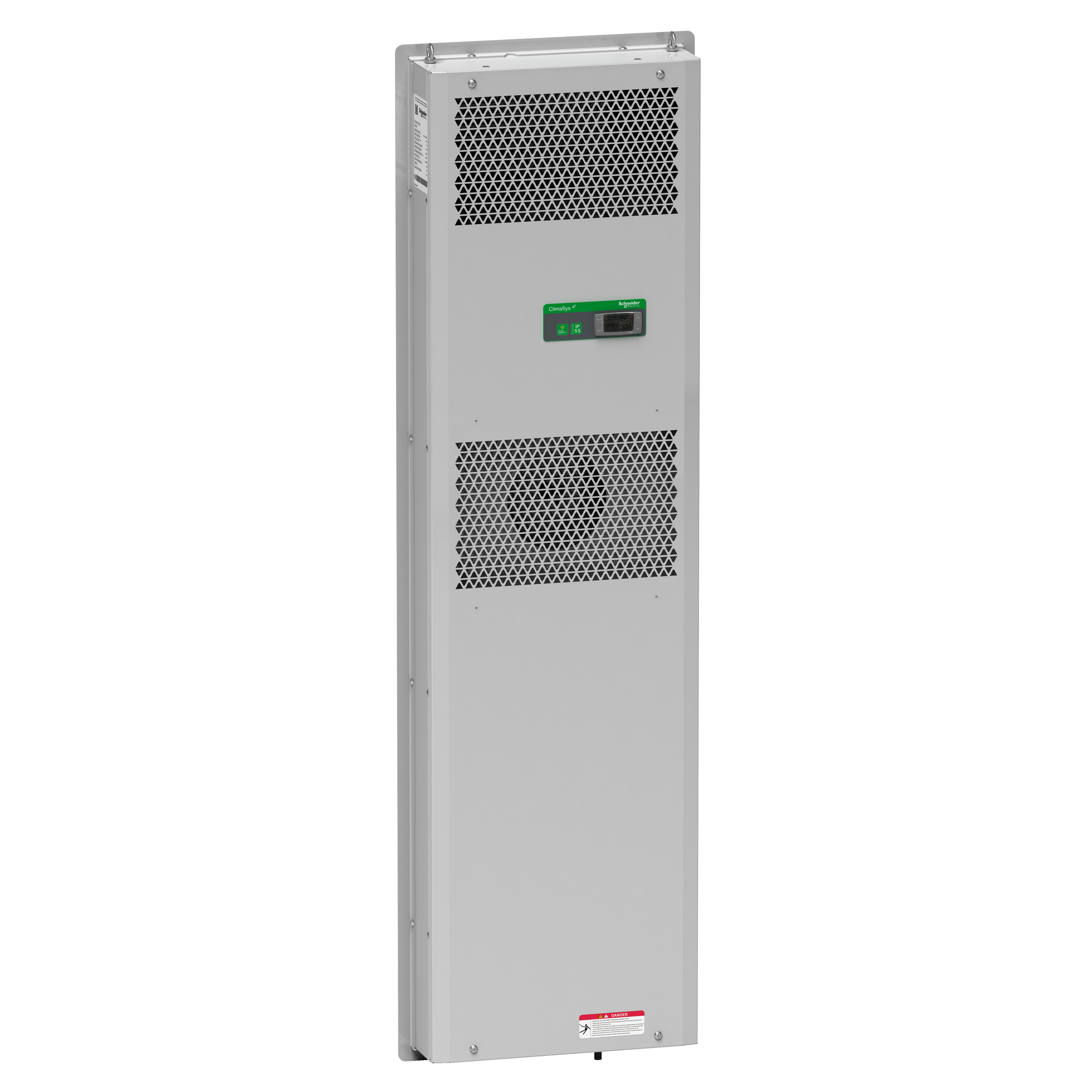 Schneider Electric ClimaSys narrow stainless steel cooling unit for internal use, 1500 W at 230V, UL Schneider Electric ClimaSys narrow stainless steel cooling unit for internal use, 1500 W at 230V, UL