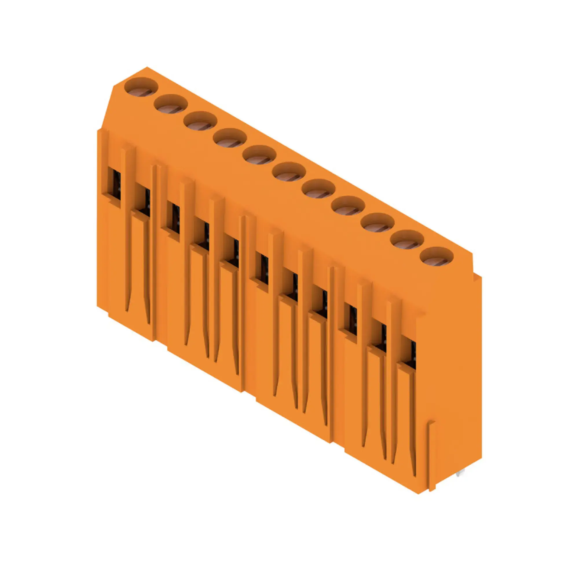Weidmüller 1975460000 PCB terminal, 320 V, 32.5 A, Pitch in mm: 5.08, 6 mm², Number of poles: 11, Clamping yoke connection, THT solder connection, 90°, Box (img_001)