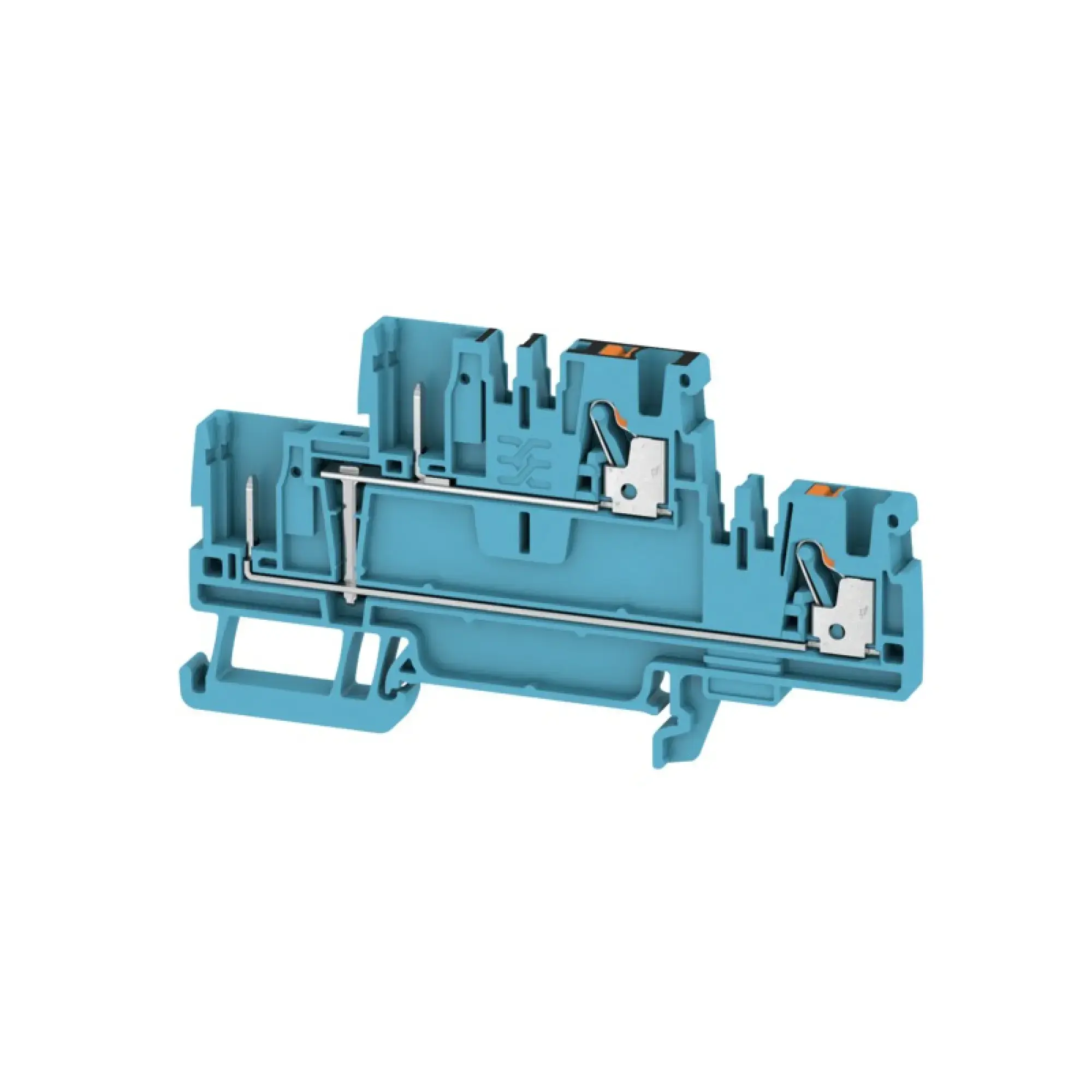 Weidmüller 1548150000 Pluggable terminal, PUSH IN, blue, 2.5, 2.5 mm², 24 A, Number of connections: 4, Number of levels: 2, TS 35, V-0, Wemid (img_001)