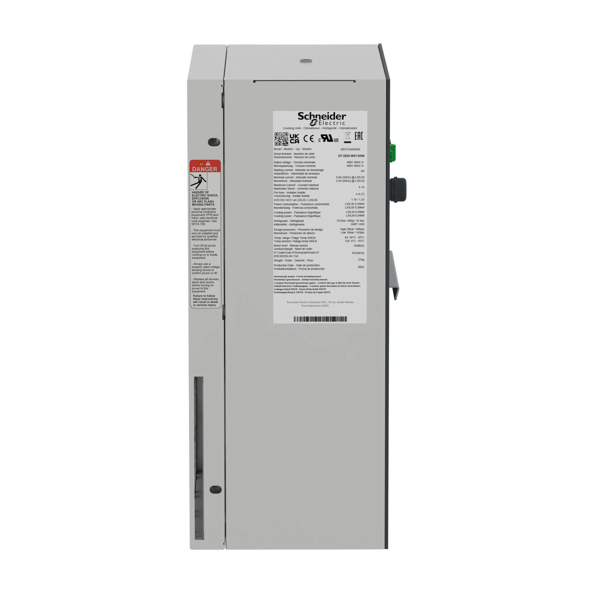 Schneider Electric NSYCU600DG Wall-mounted cooling unit, networked, Climasys CU, 600W, 230V, 50/60Hz, IP55 (img_007) Schneider Electric NSYCU600DG Wall-mounted cooling unit, networked, Climasys CU, 600W, 230V, 50/60Hz, IP55 (img_007)
