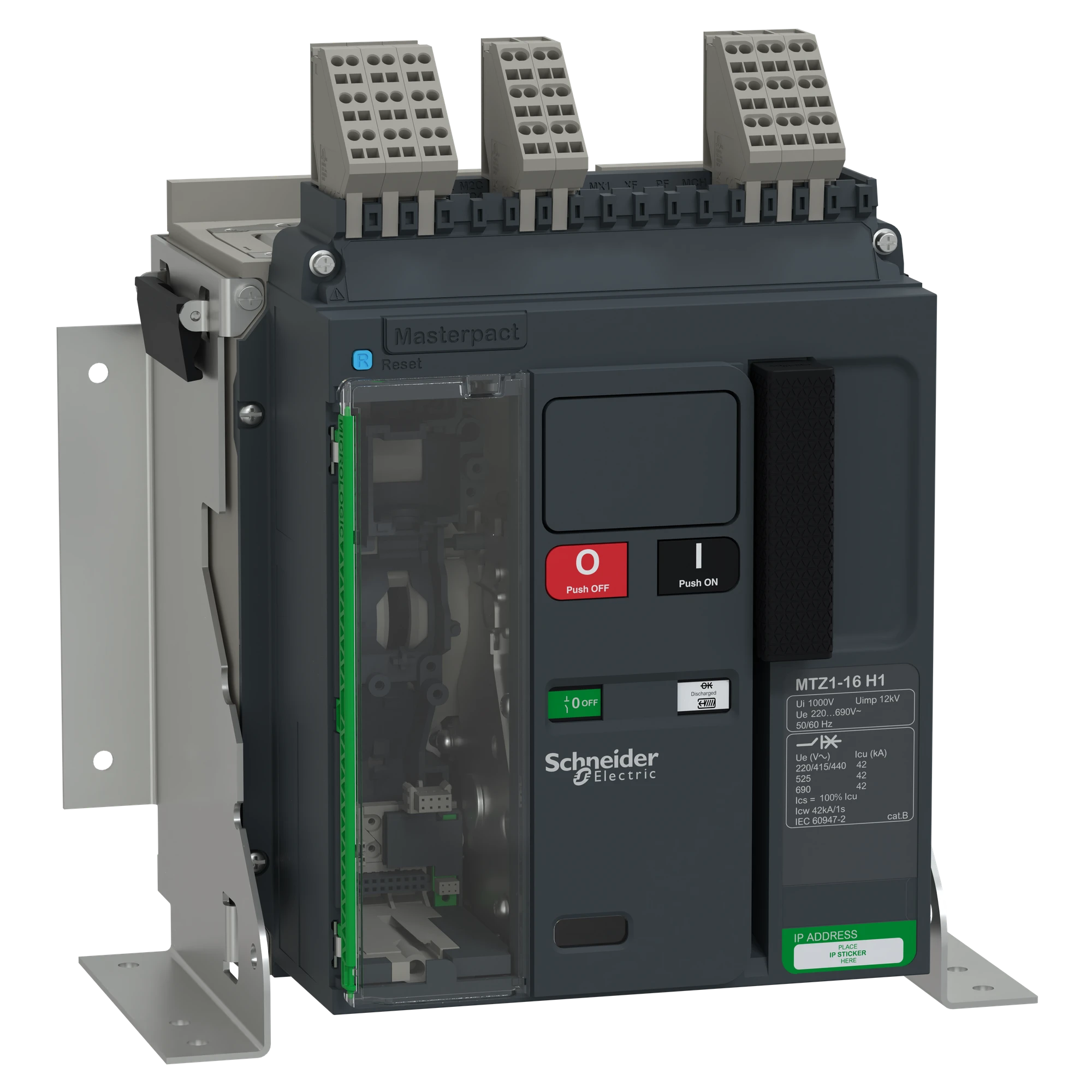 Schneider Electric LV947150 MasterPacT MTZ1 16 1600A H1 42kA/440VAC (Icu) 3P Grundschalter Festeinbau für MicroLogic Active (img_001) Schneider Electric LV947150 MasterPacT MTZ1 16 1600A H1 42kA/440VAC (Icu) 3P Grundschalter Festeinbau für MicroLogic Active (img_001)