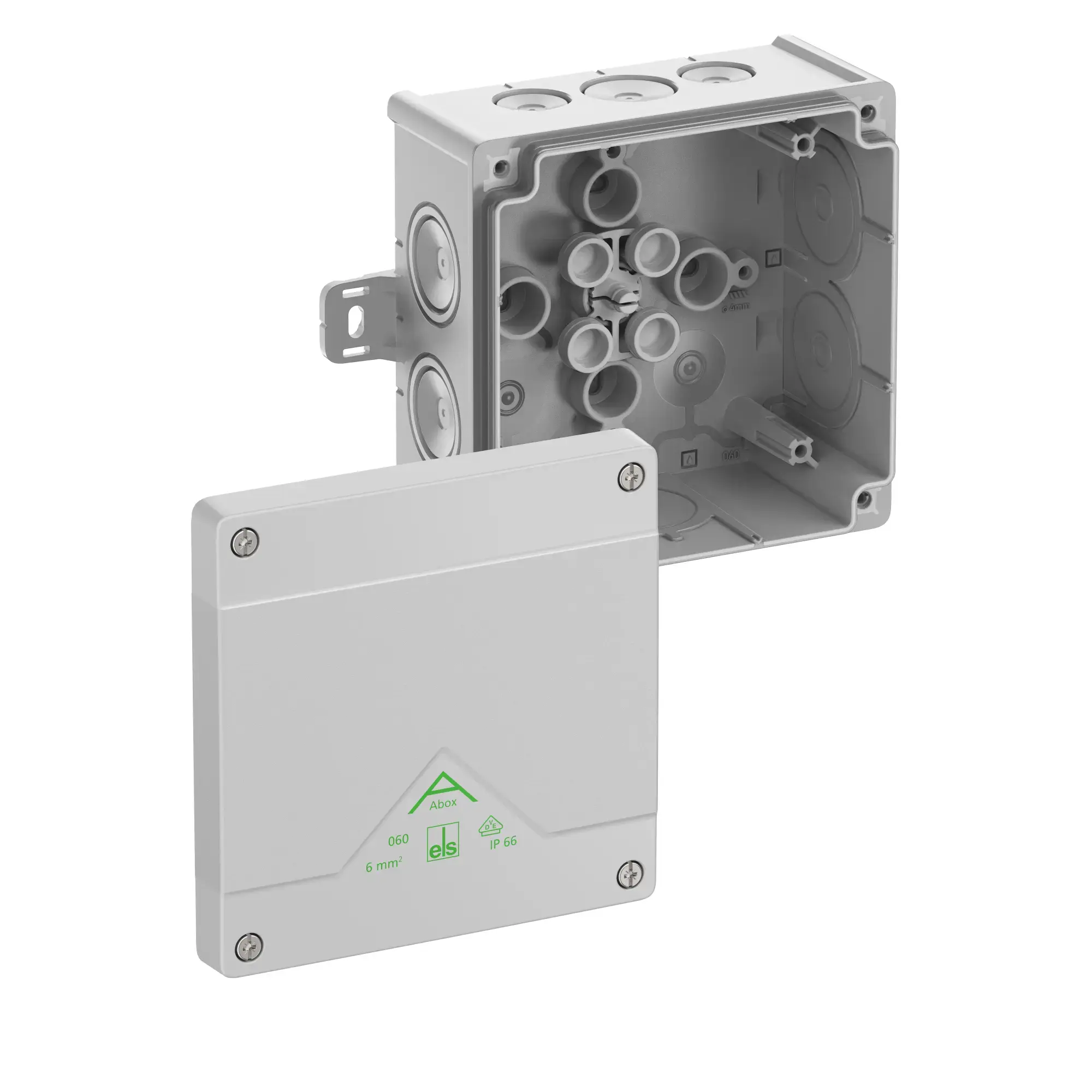 Spelsberg 80640101 Junction box, Type of protection IP66, max. 6², Impact strength IK07, Protection class II, Ui 1000V AC, Ui 1000V DC, DLG, VDE, Halogen free (img_001)