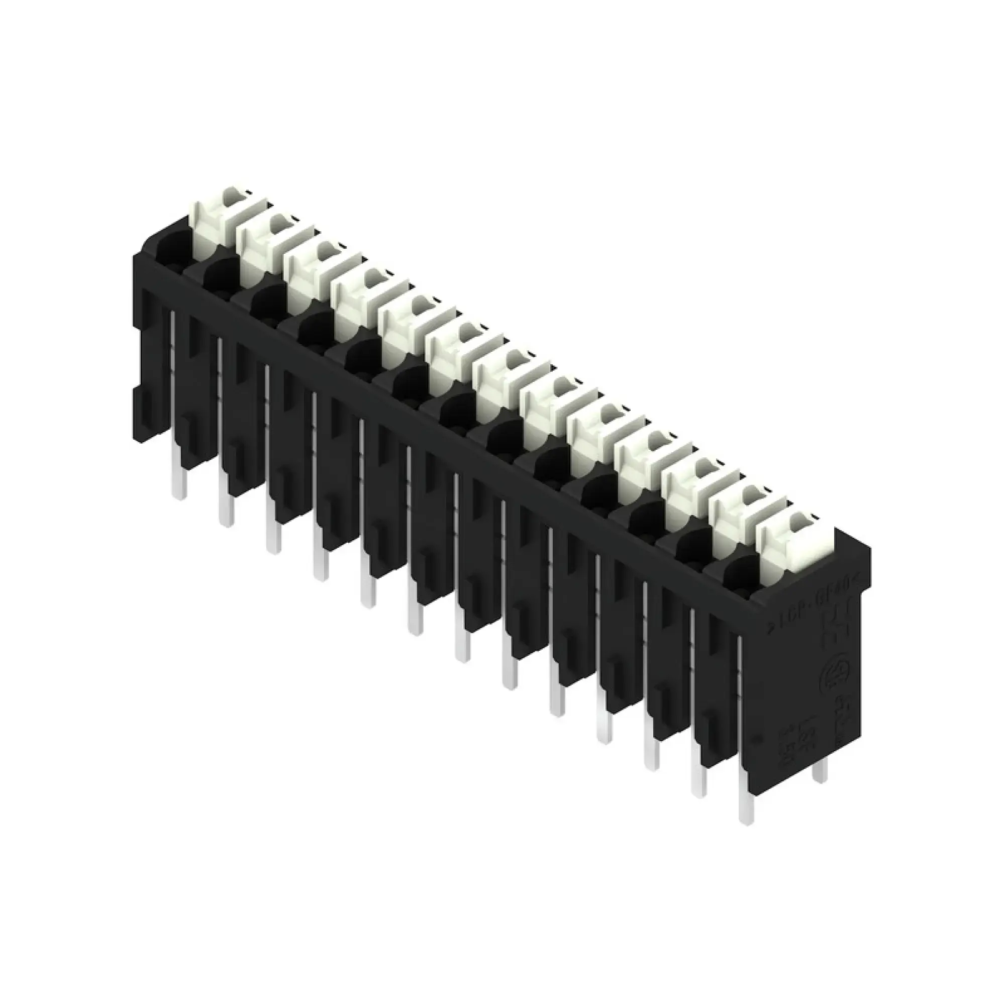 Weidmüller 1870350000 PCB terminal, 160 V, 17.5 A, Pitch in mm: 3.50, 1.5 mm², Number of poles: 13, PUSH IN with actuator, THT/THR solder connection, 180°, Tube (img_003)