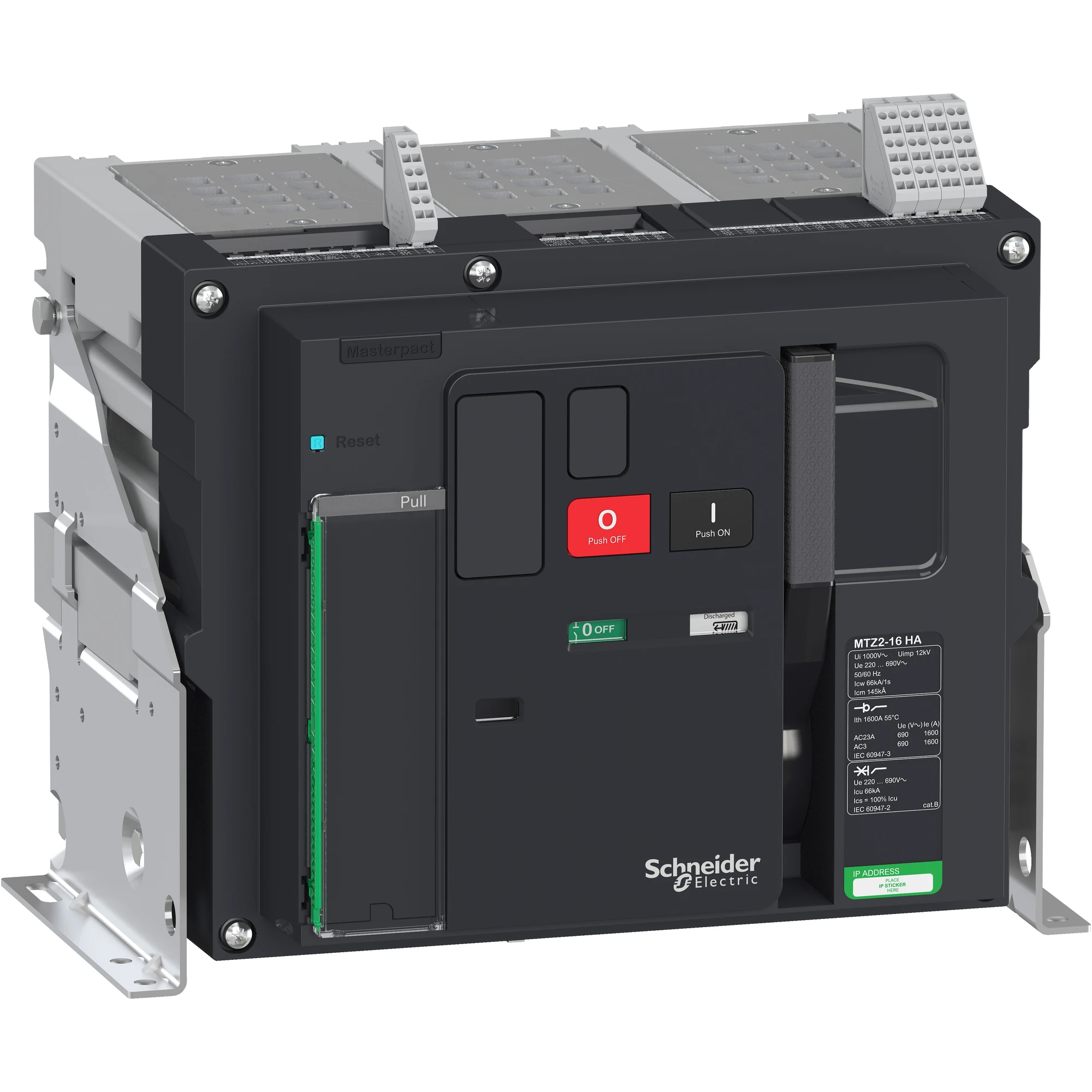Schneider Electric LV848047 MasterPact MTZ2 1600A HA Icm=145kA/690V 3P Basic Switch Fixed Mount (img_001)