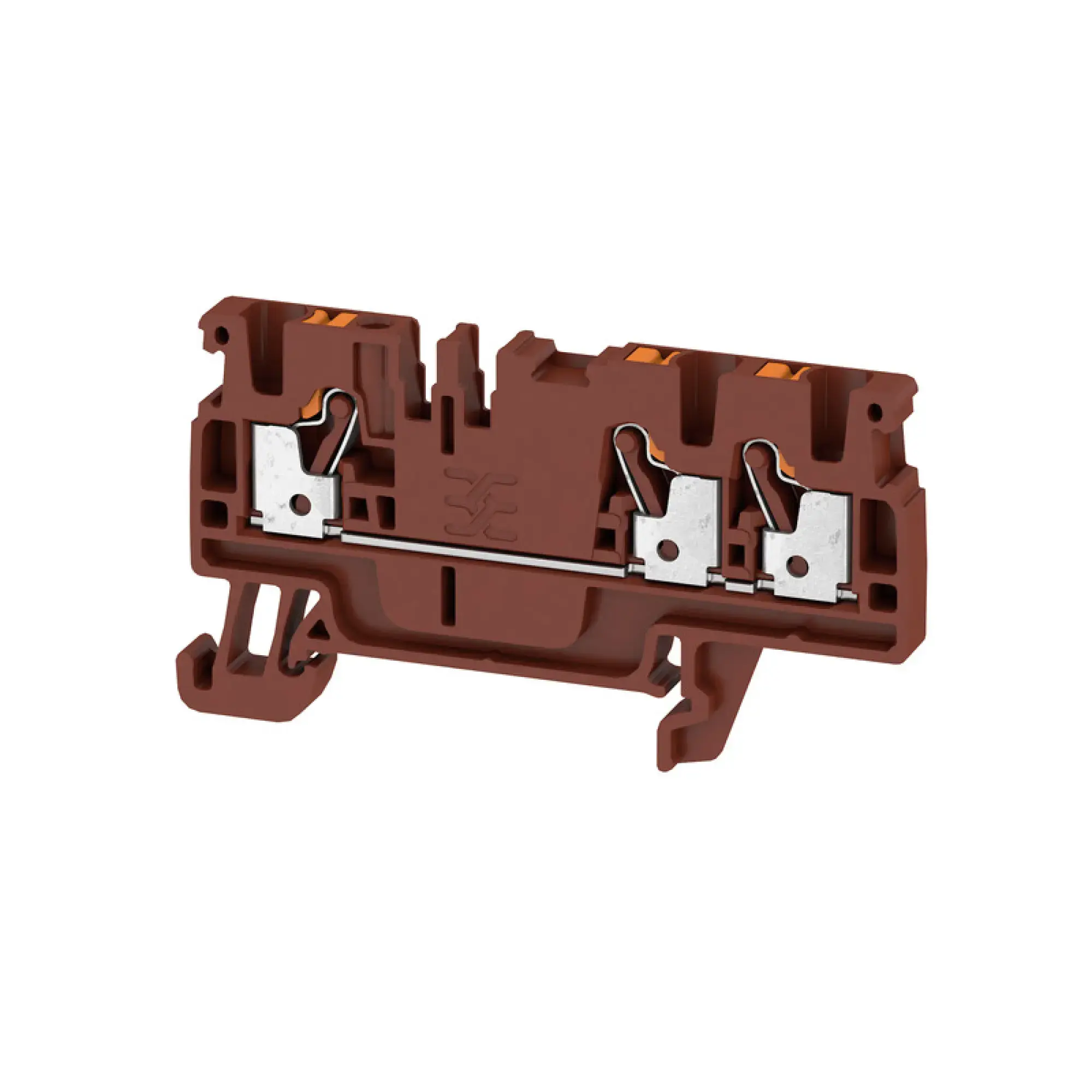 Weidmüller 2534730000 Feed-through terminal block, PUSH IN, brown, 2.5 mm², 24 A, 800 V, Number of connections: 3 (img_001)