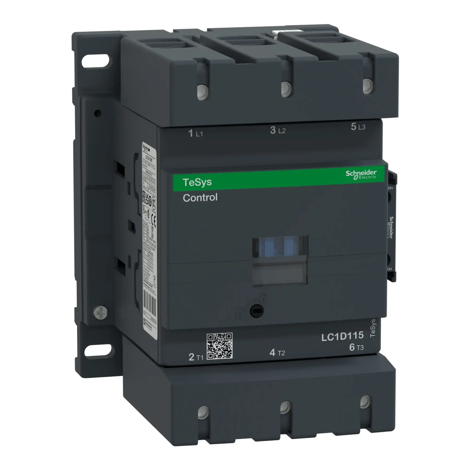Schneider Electric LC1D115FE7 Power Contactor LC1D 3p, +1NO+1NC, 55 kW, 115 A, 400 V AC3, Coil 115 V AC (img_002)