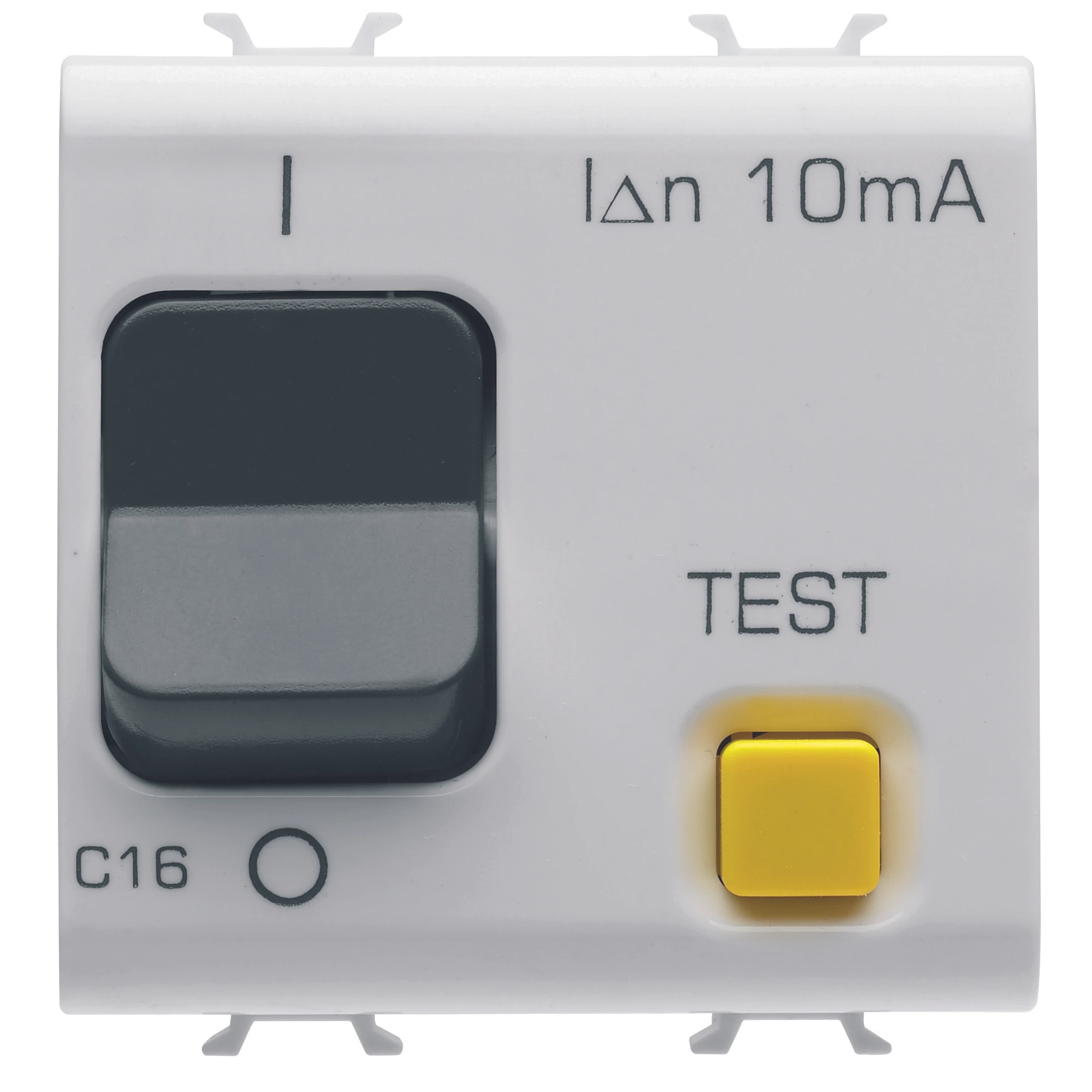 GEWISS GW10488 RESIDUAL CURRENT BREAKER WITH OVERCURRENT PROTECTION - C CHARACTERISTIC - CLASS A - 1P+N 16A 230Vac 10mA - 2 MODULES - GLOSSY WHITE - CHORUSMART (img_001)