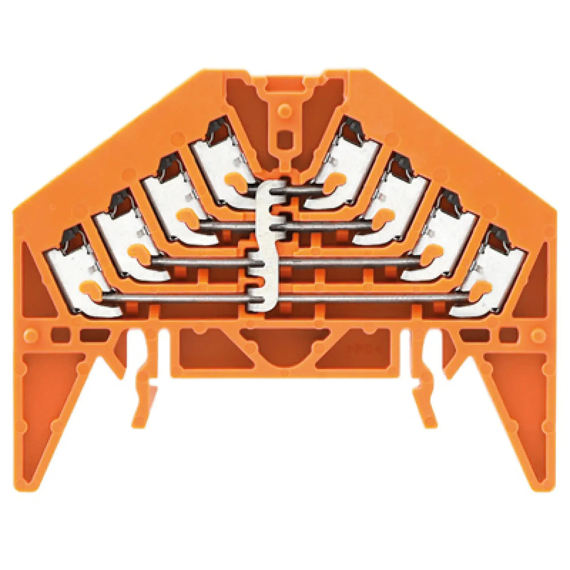 Weidmüller 1301610000 Potential distributor terminal, PUSH IN, orange, 1.5 mm², 17.5 A, 250 V, Number of connections: 16, Number of levels: 4, TS 35 x 15, V-0, Polycarbonat (img_001)