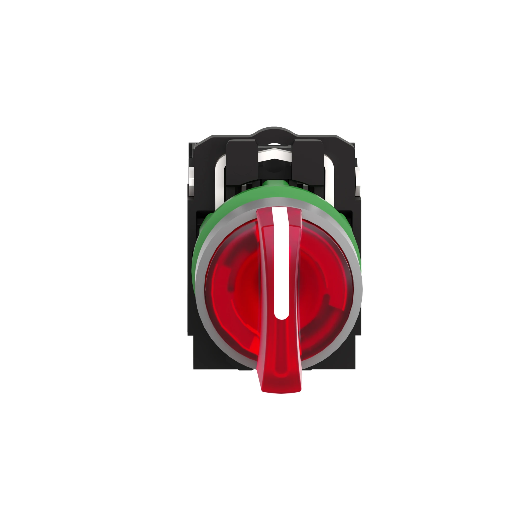 Schneider Electric XB5AK134B5C0 Illuminated selector switch, Harmony XB5, plastic, light gray, red, 22mm, universal LED, 3 positions, 1NO + 1NC, 24V ACDC (img_004)